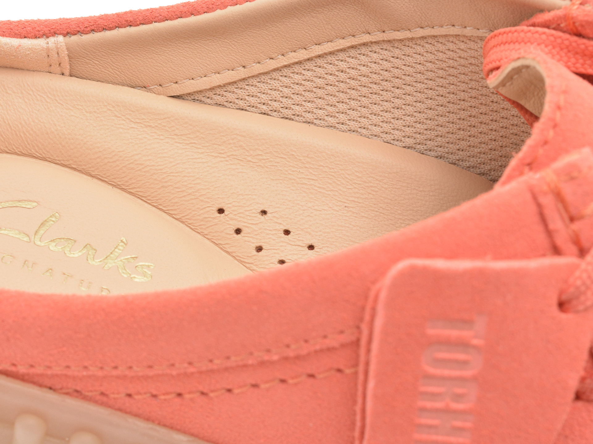 Papuci CLARKS portocalii, TORHILL MULE, din nabuc