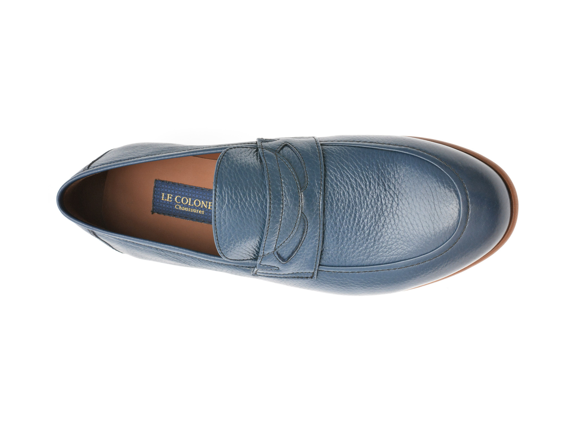 Mocasini eleganti LE COLONEL albastri, 65926, din piele naturala