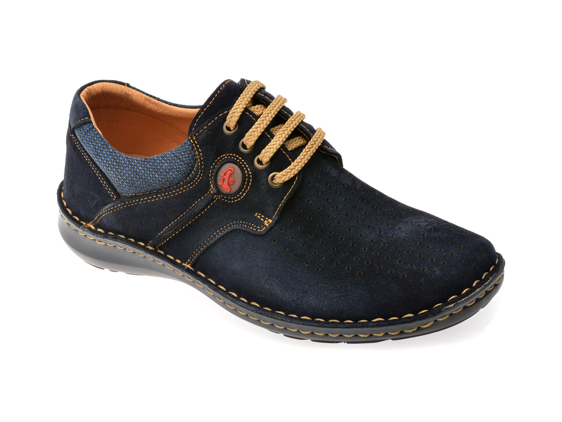 Pantofi OTTER bleumarin, 9560, din piele intoarsa