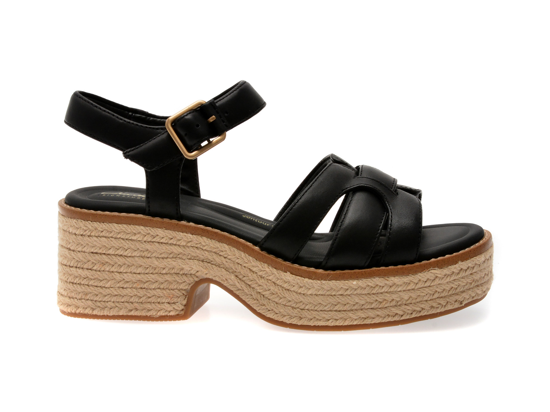 Sandale CLARKS negre, COLEDALE STRAP, din piele naturala