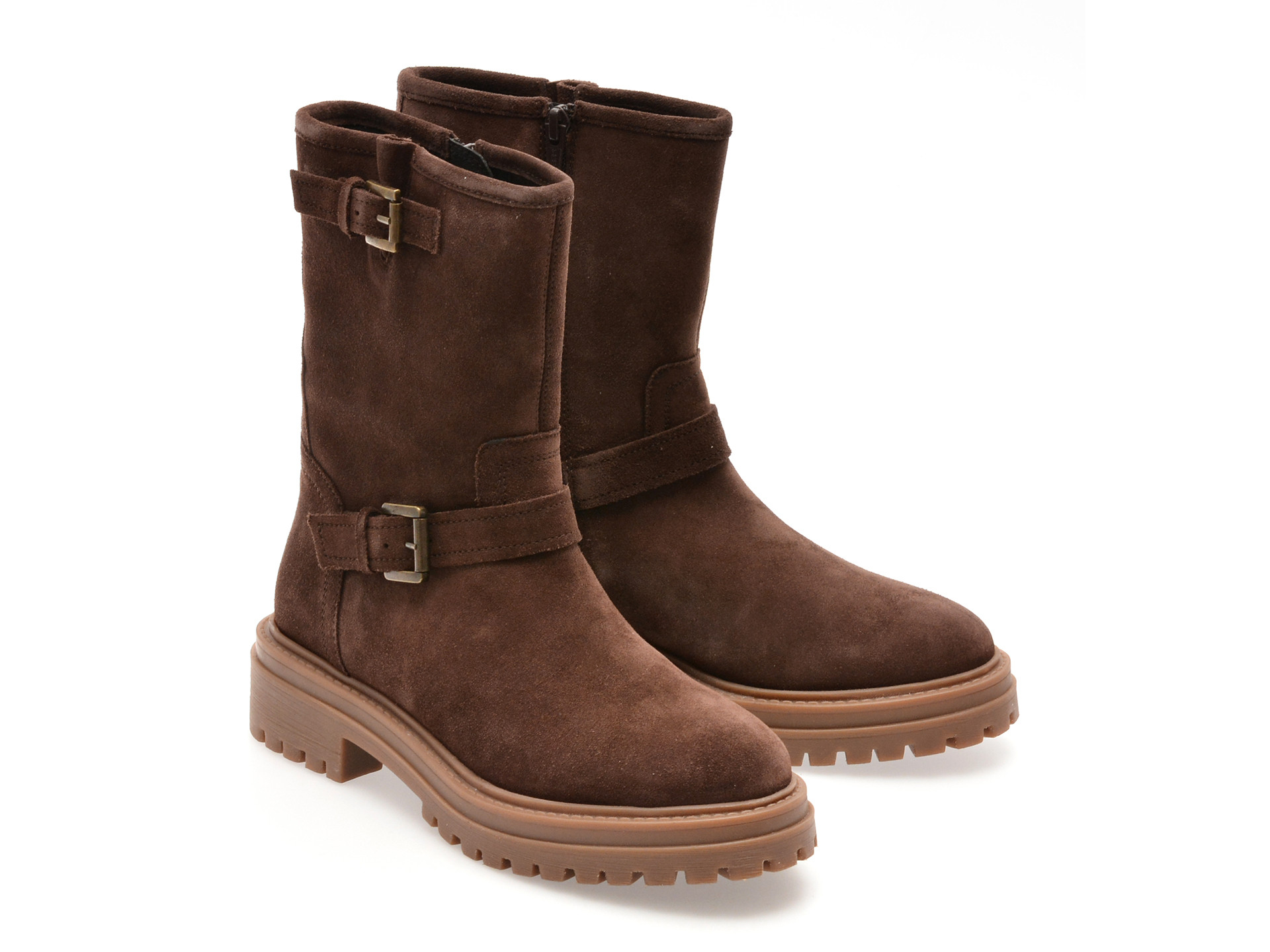 Ghete GEOX maro, D56HRD, din piele intoarsa