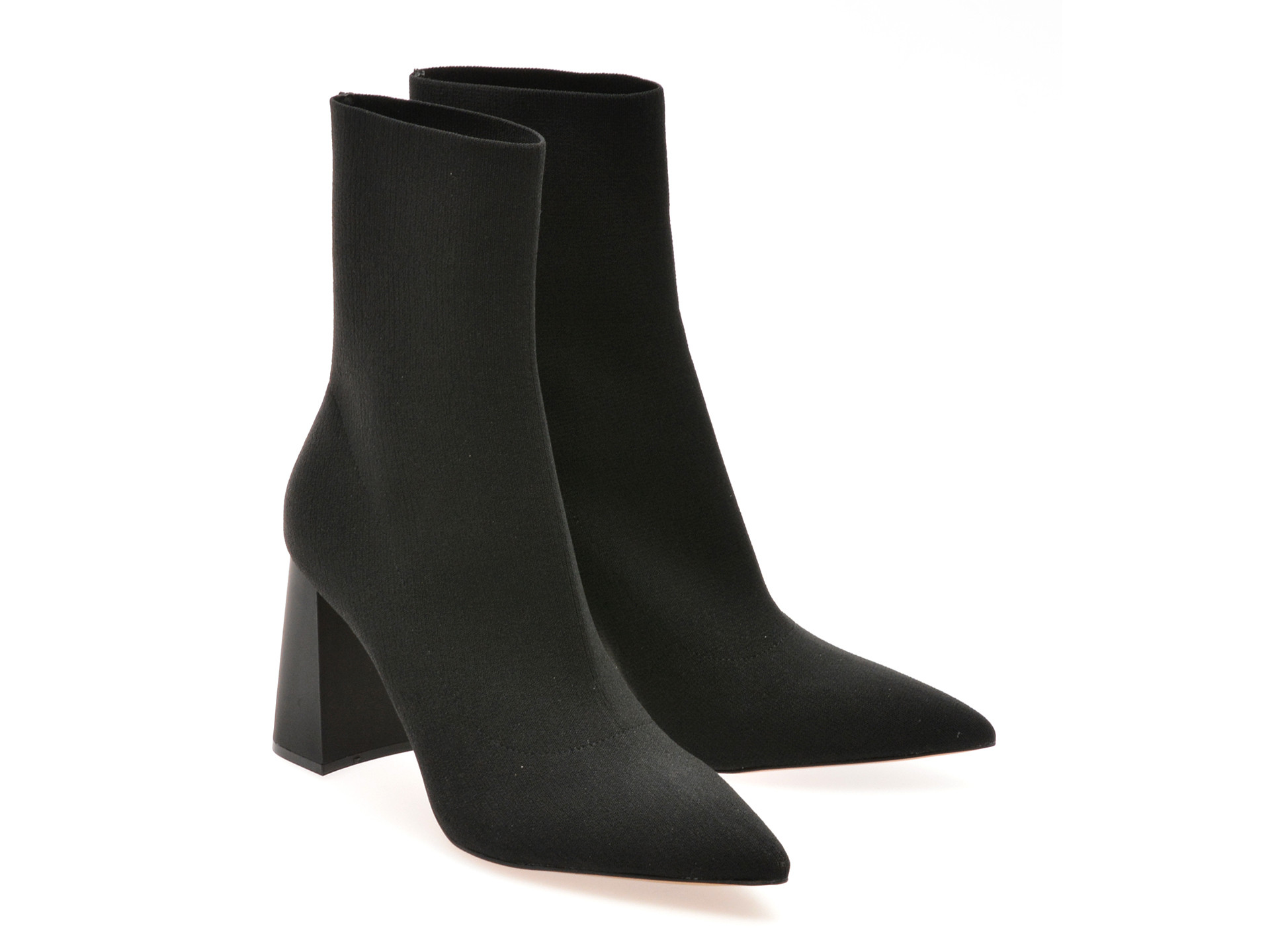 Botine elegante ALDO negre, PLUMTREE 001, din material textil