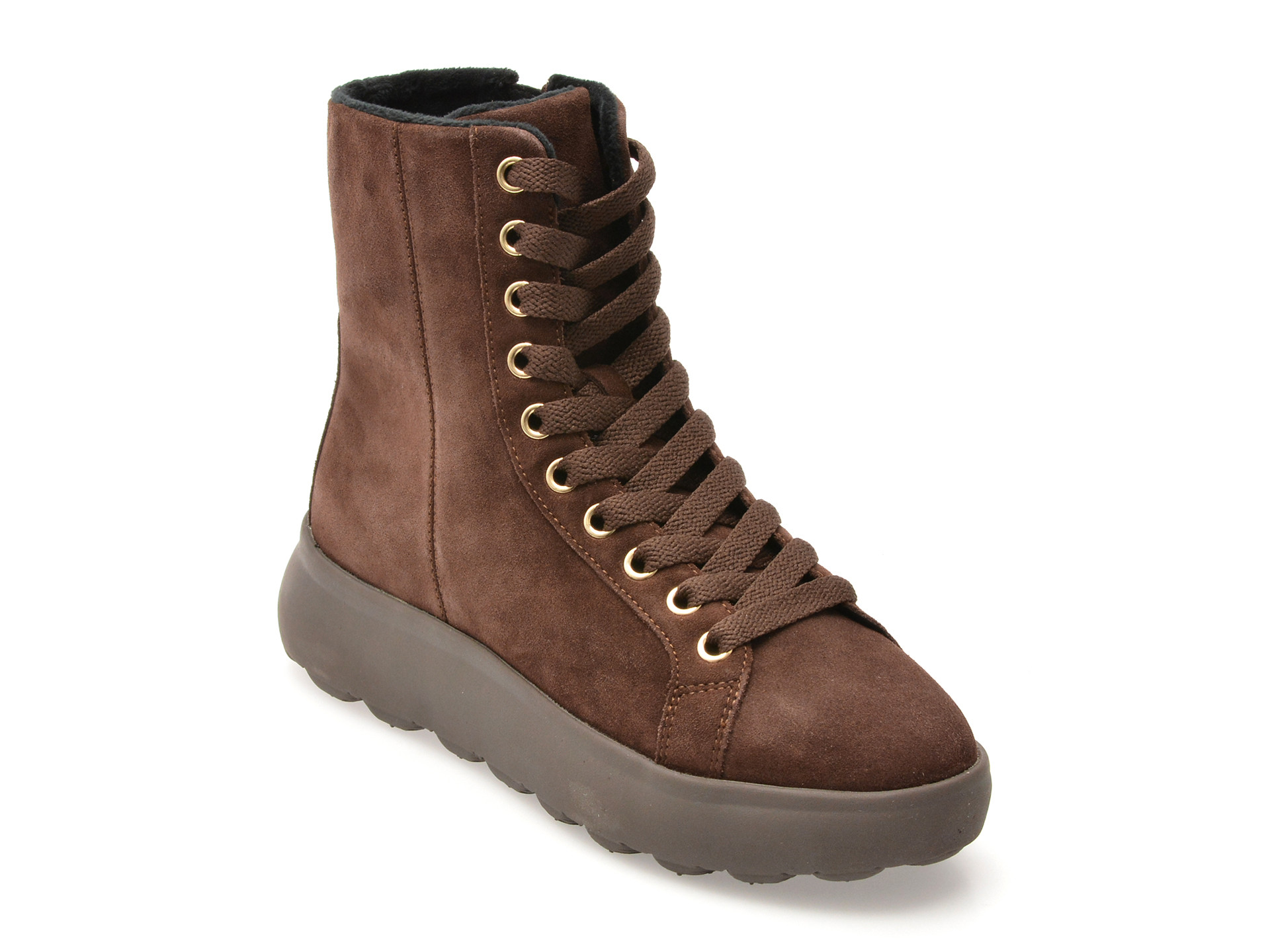 Ghete GEOX maro, D36TCD, din piele intoarsa