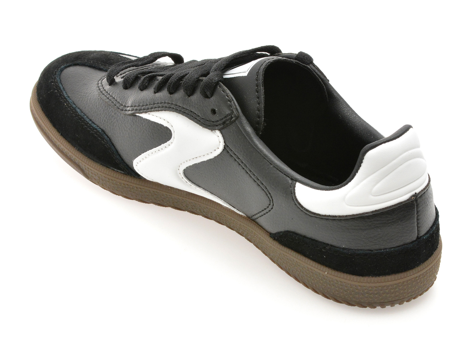 Pantofi sport SKECHERS alb-negru, HOTSHOT, din piele naturala