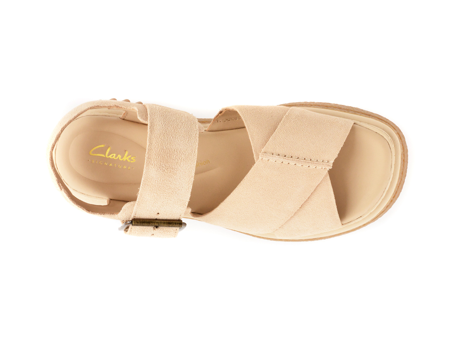 Sandale CLARKS bej, EVAMAR WISH, din piele intoarsa