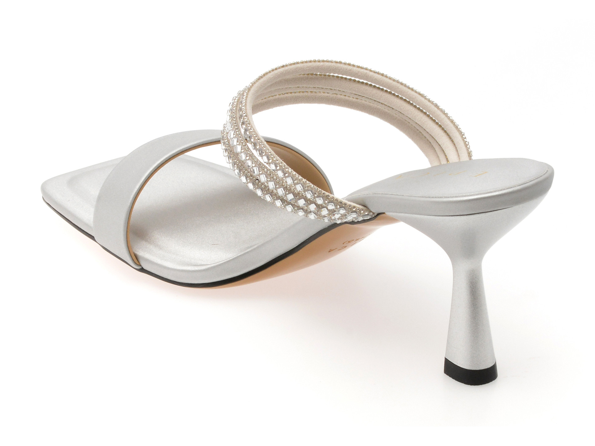 Papuci EPICA argintii, 2367, din piele ecologica