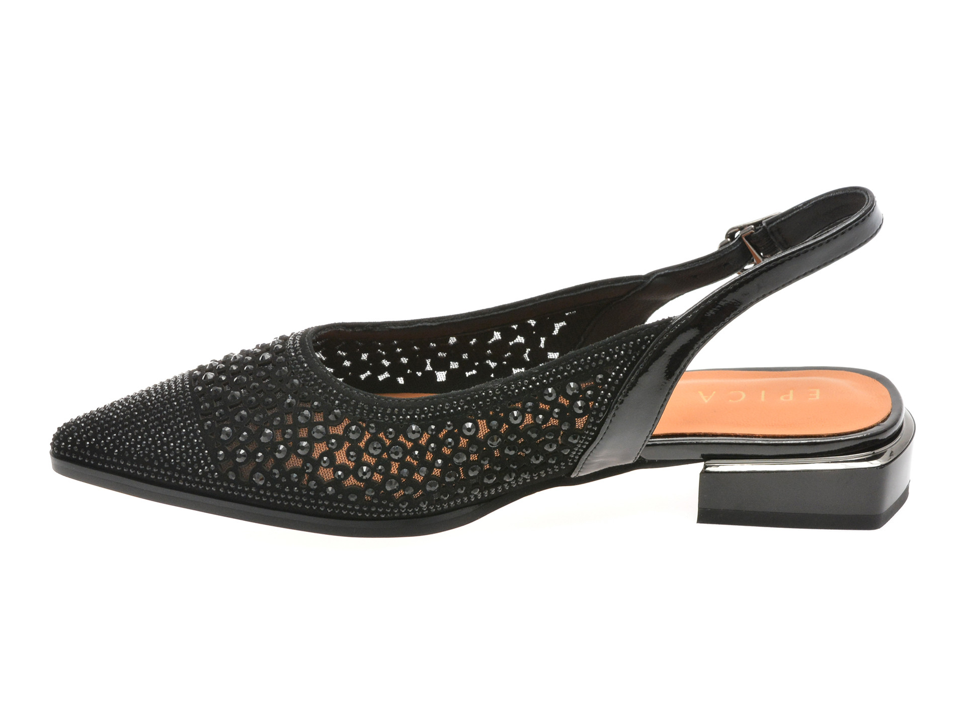 Pantofi EPICA negri, EB322, din piele intoarsa