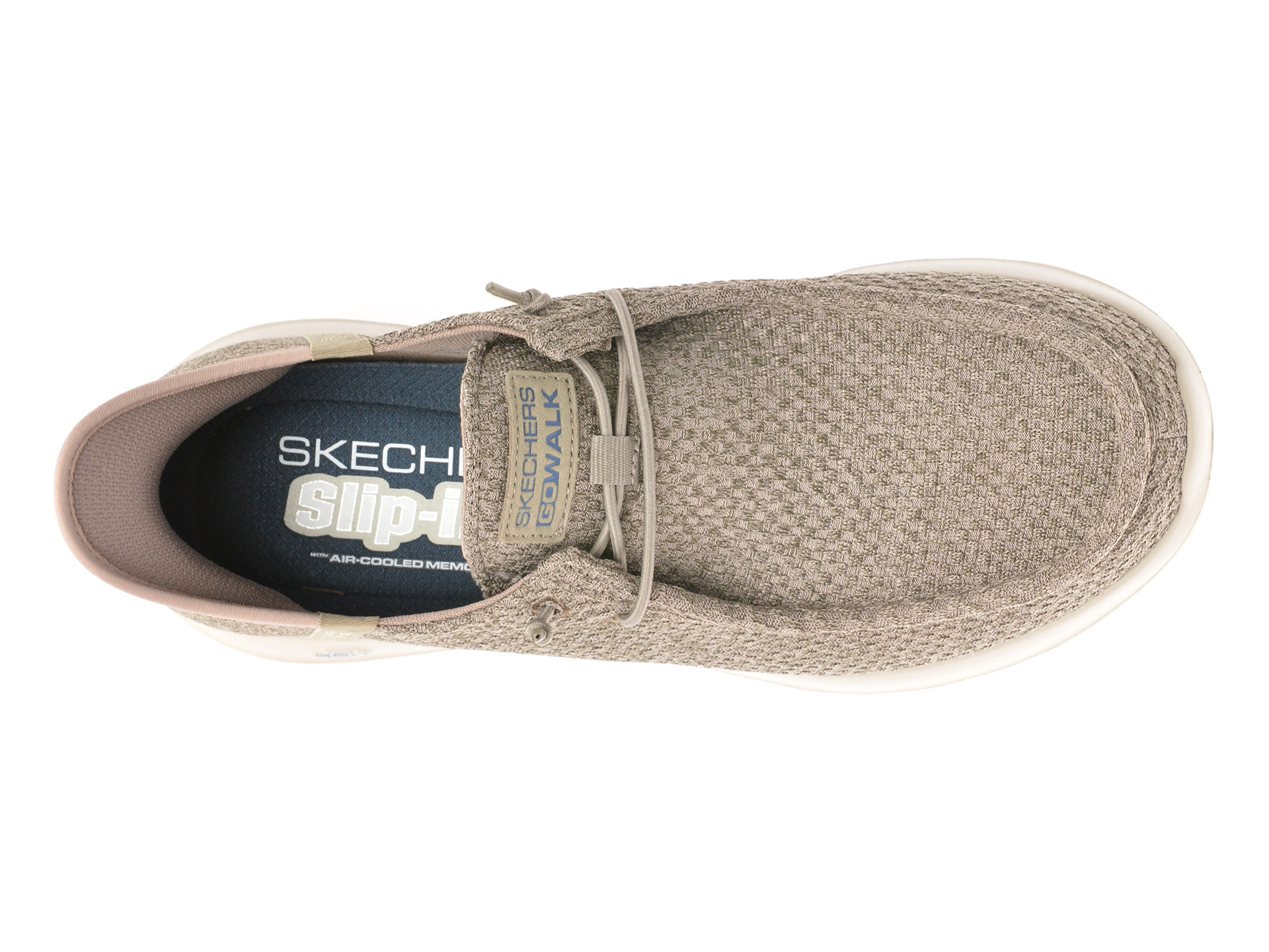 Mocasini SKECHERS gri, GO WALK MAX, din material textil