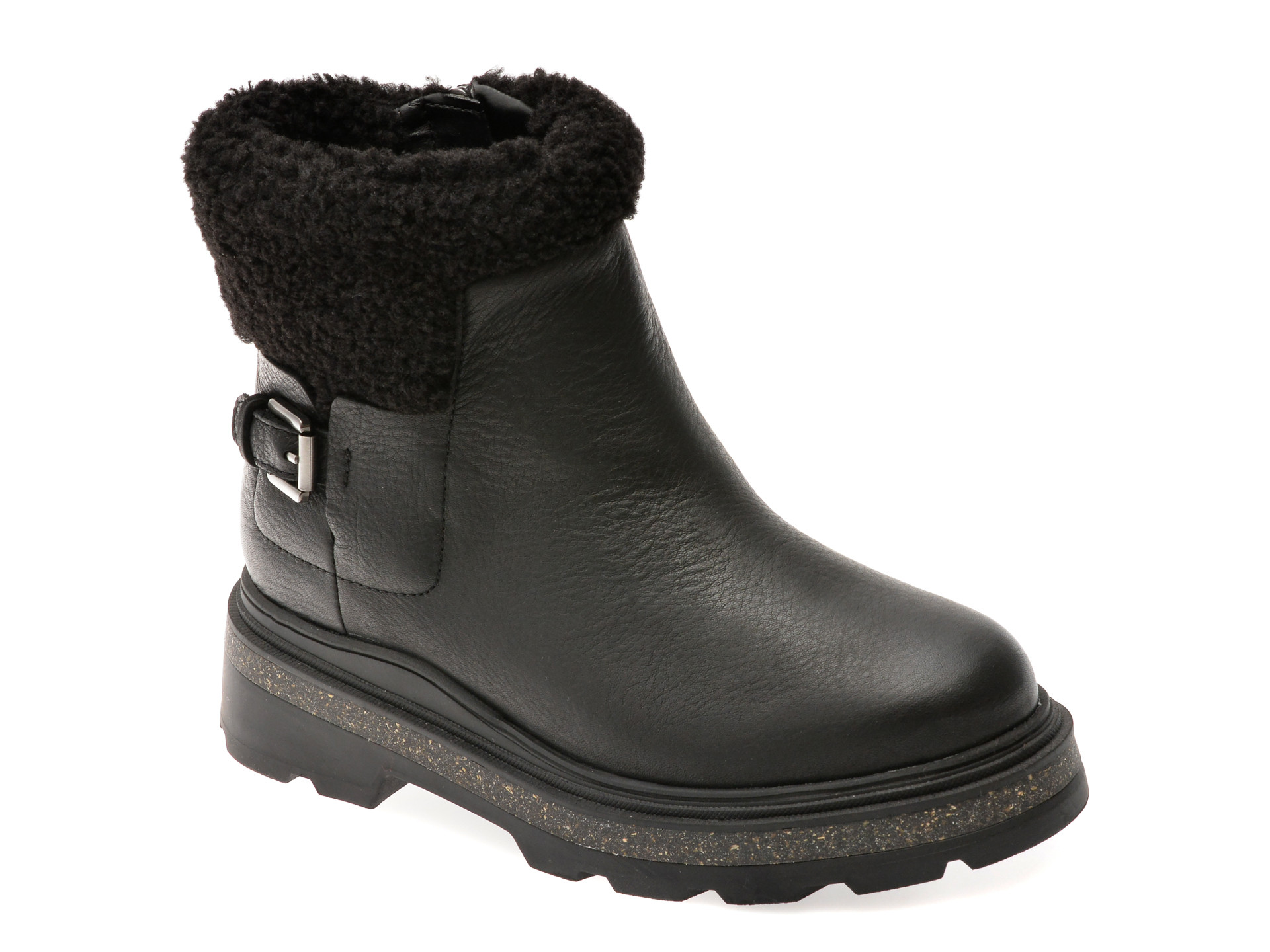 Ghete CLARKS negre,  HENCROFT MADI WP, din piele naturala