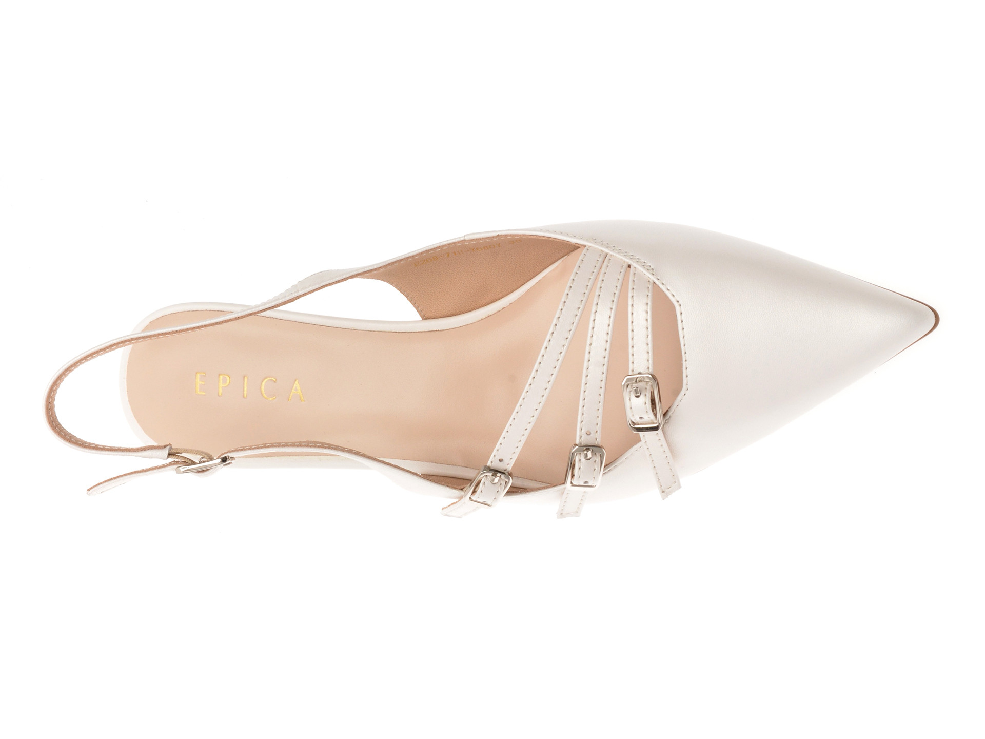 Pantofi eleganti EPICA albi, E268, din piele naturala