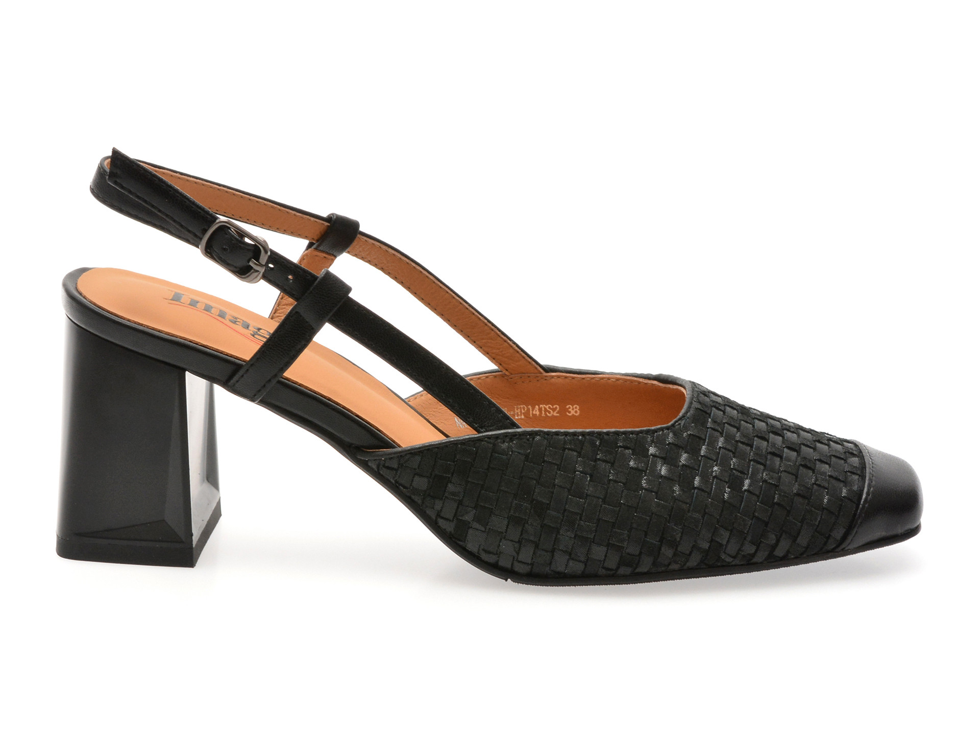 Pantofi IMAGE negri, NA108, din piele naturala