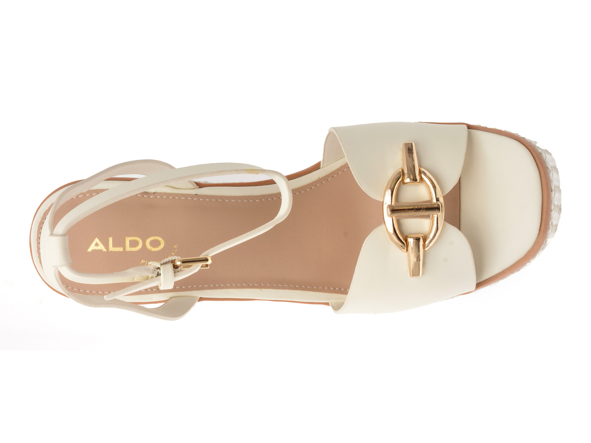 Sandale ALDO albe, YBYLIN 100, din piele ecologica