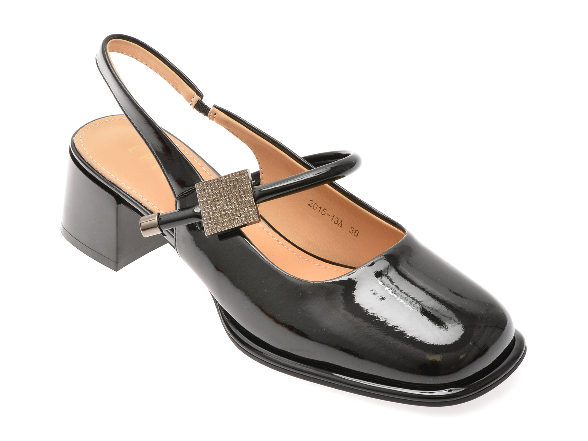 Pantofi EPICA negri, 201513, din piele naturala lacuita