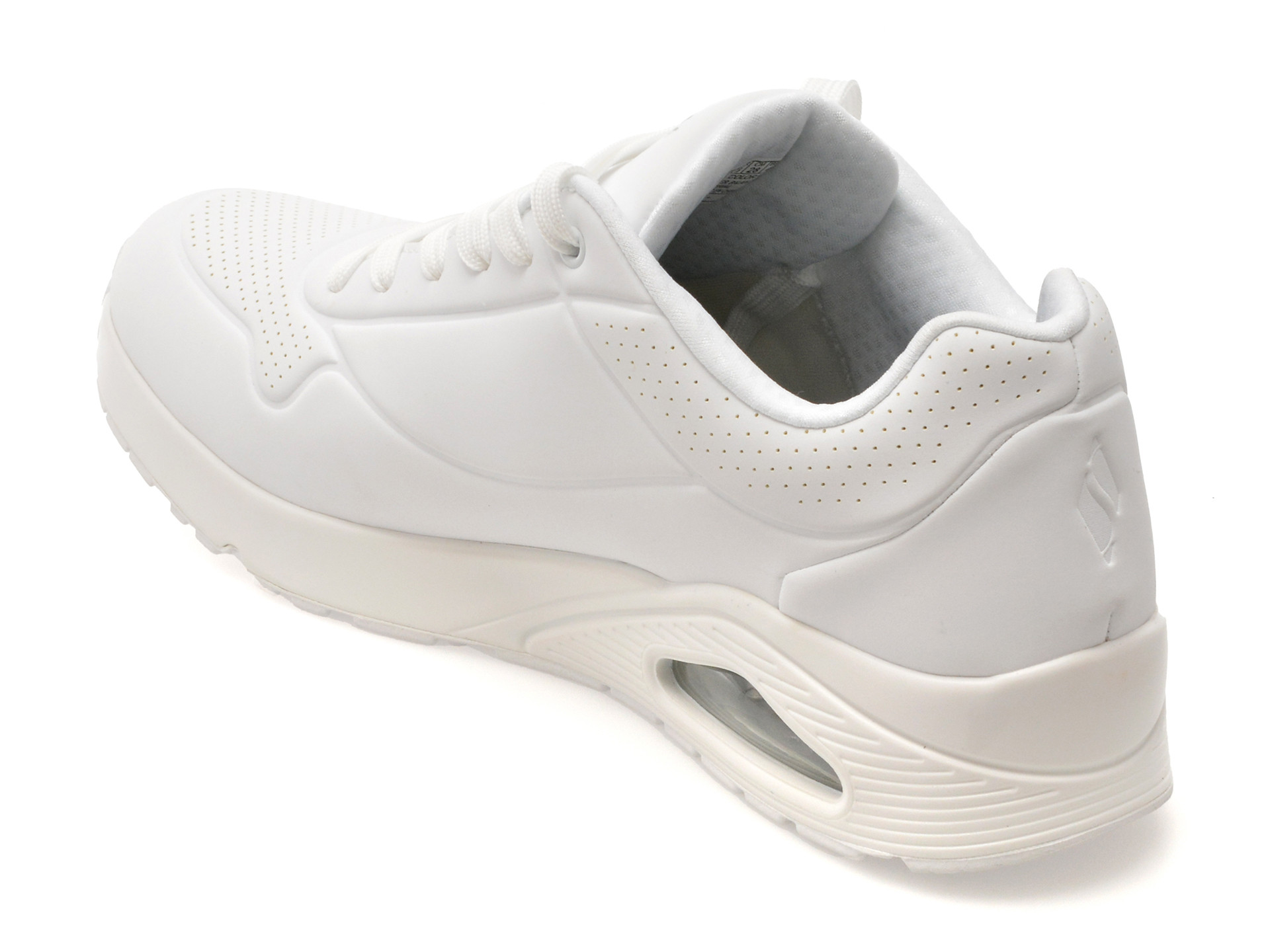 Pantofi sport SKECHERS albi, UNO, din piele ecologica