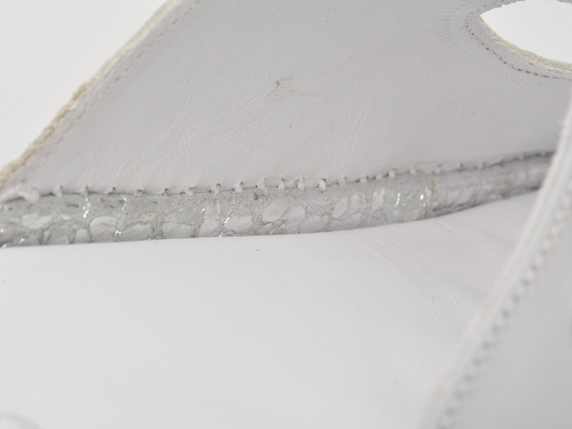 Papuci IMAGE albi, 91123, din piele naturala