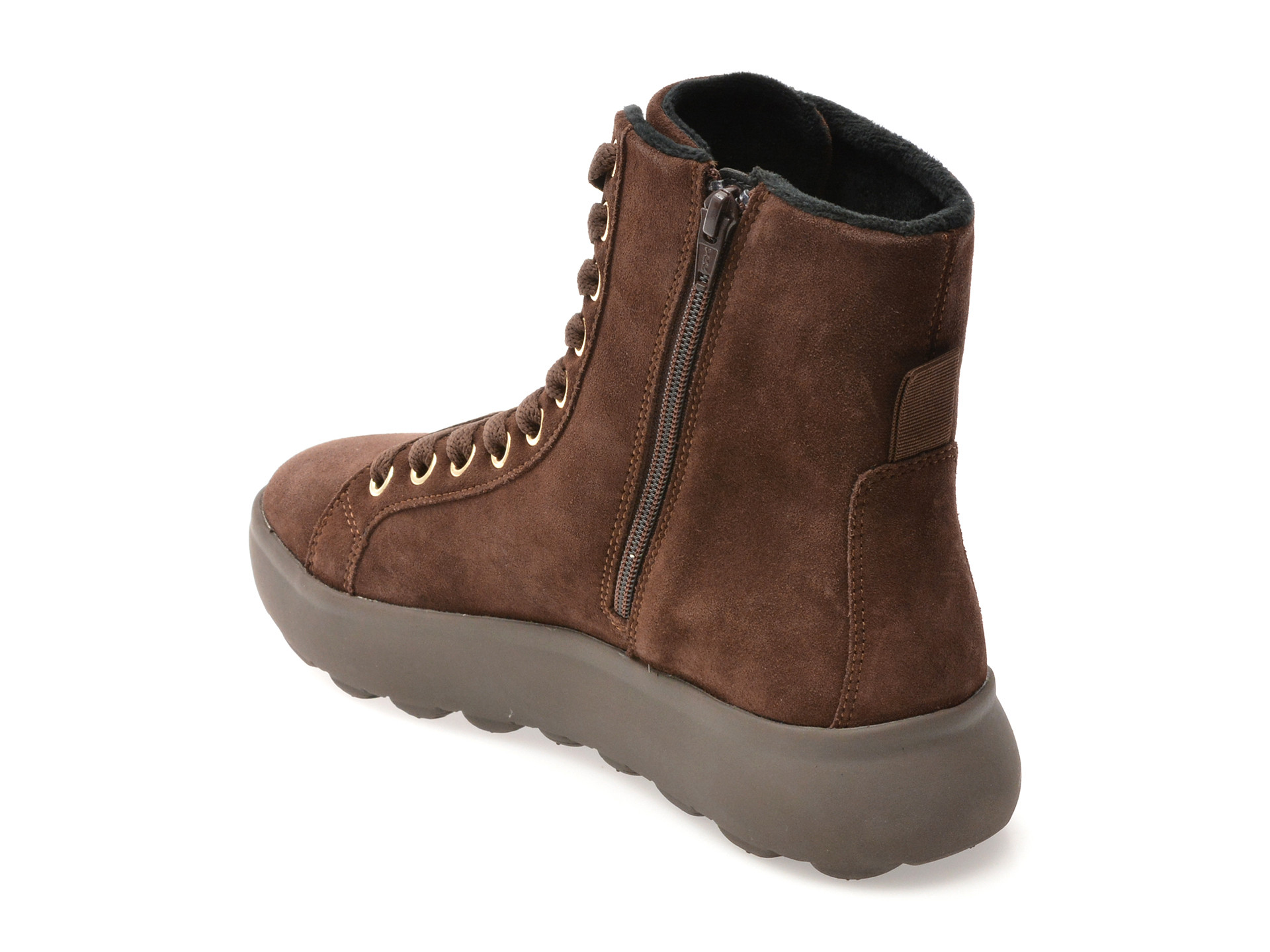 Ghete GEOX maro, D36TCD, din piele intoarsa