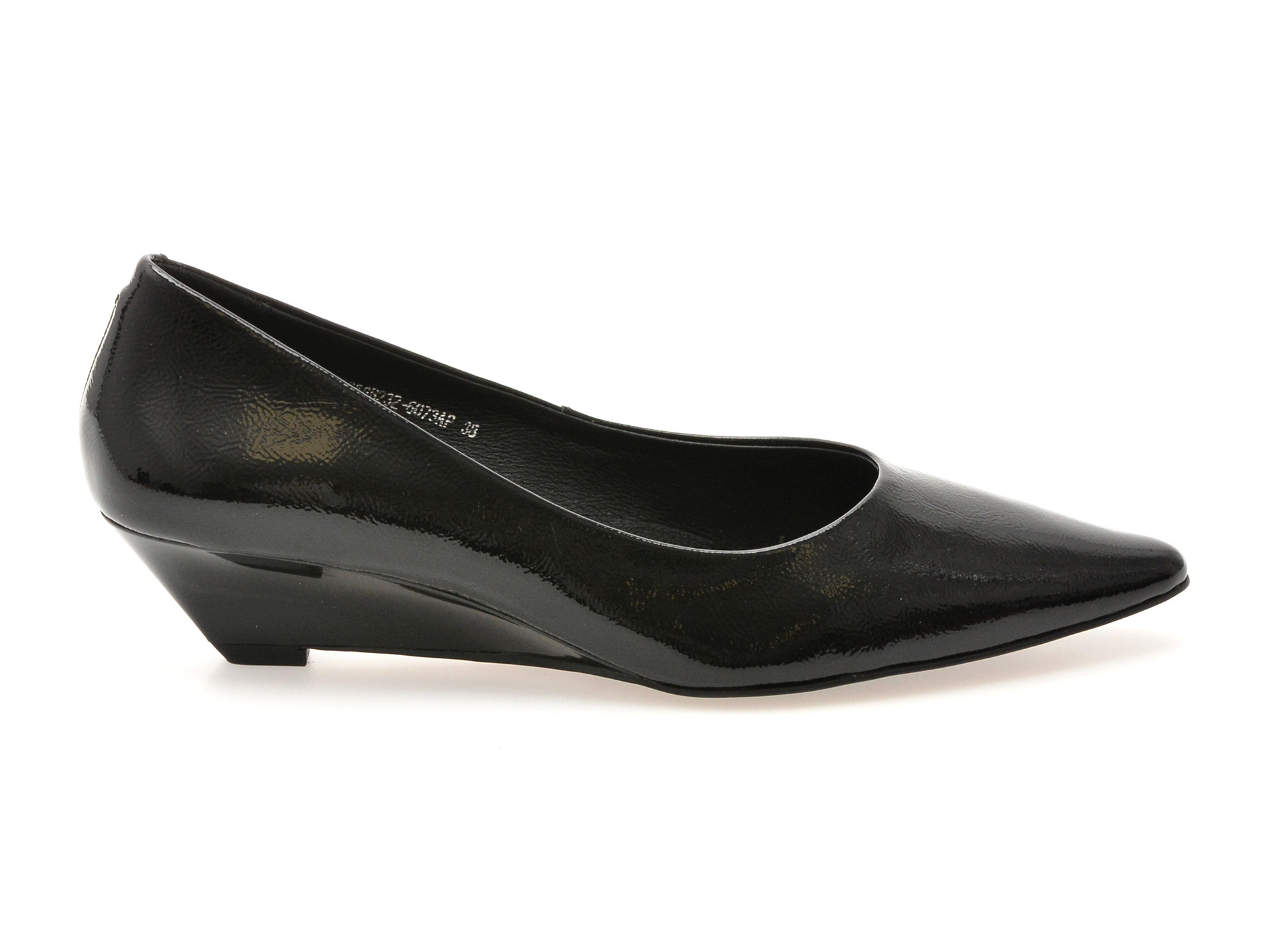 Pantofi EPICA negri, B232, din piele naturala lacuita