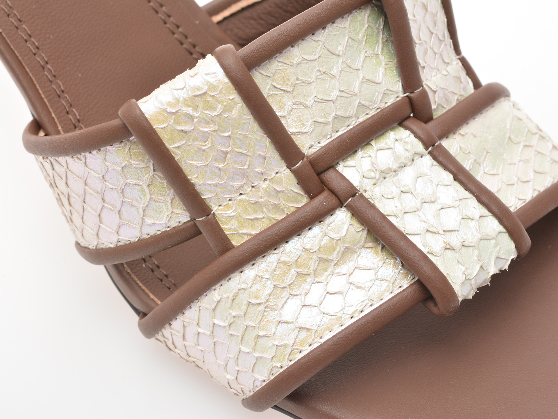 Papuci EPICA bej, L633, din piele naturala