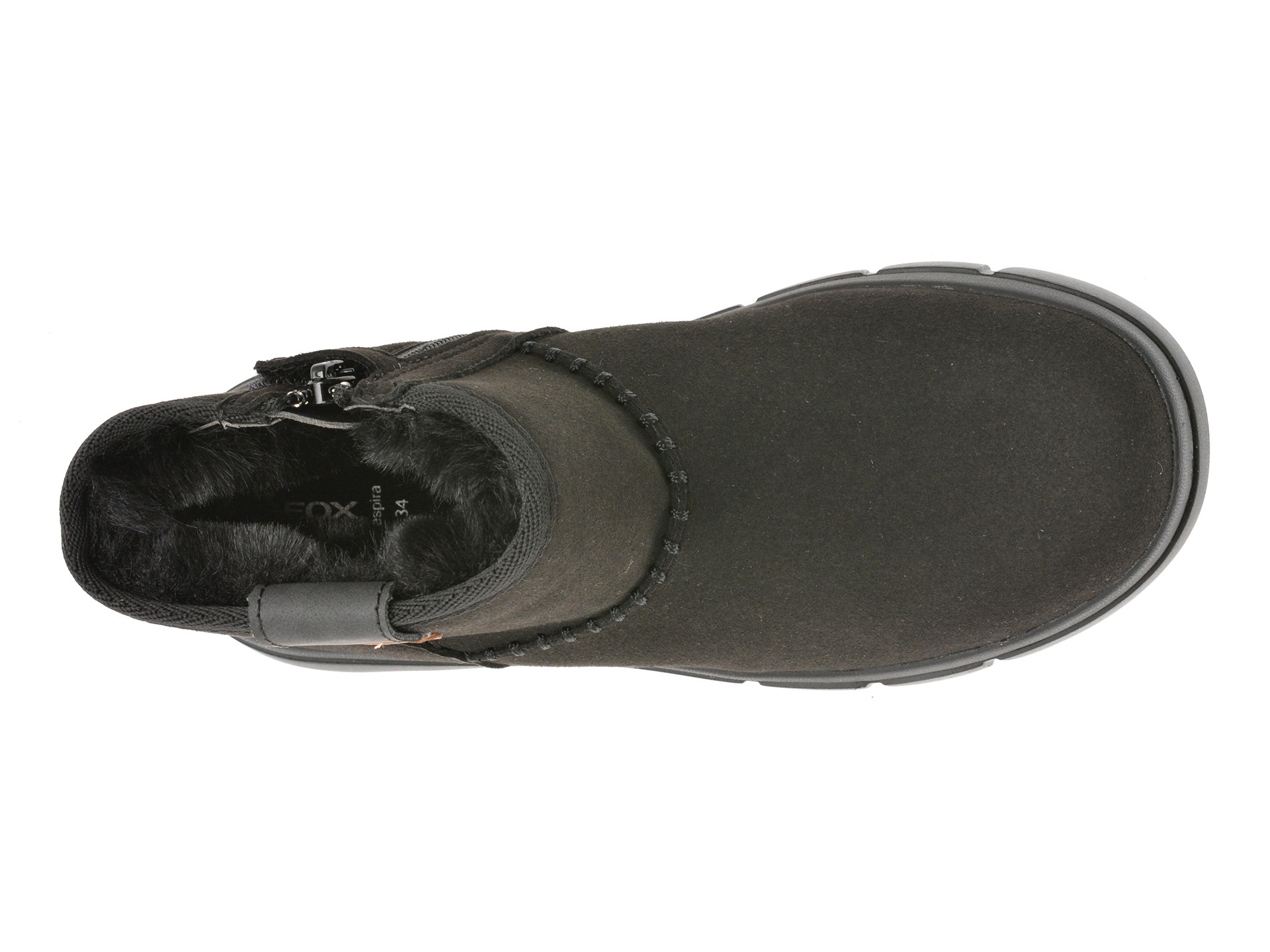 Ghete GEOX negre, J56NCA, din piele ecologica