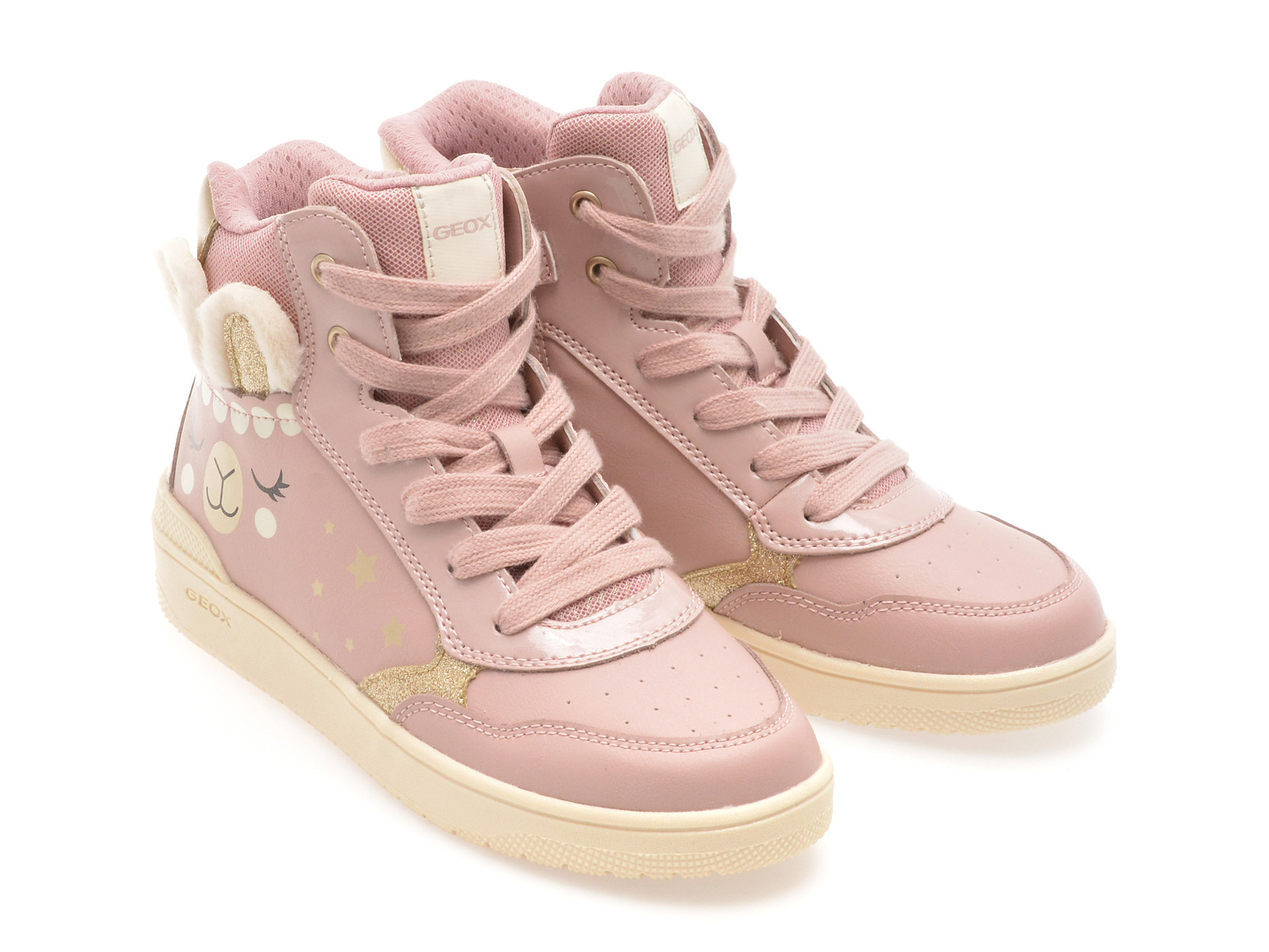 Ghete GEOX roz, J56HXE, din piele ecologica