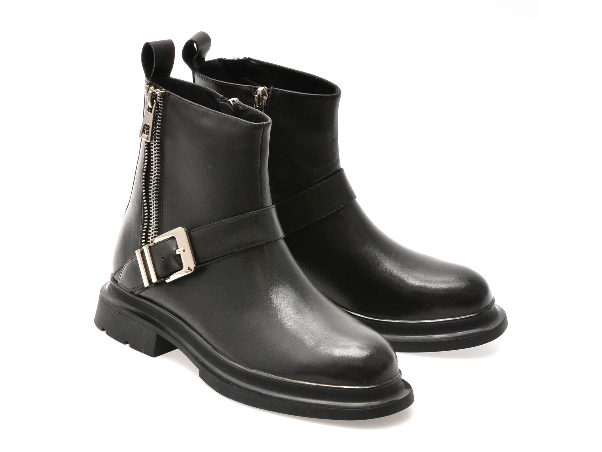 Ghete ALDO negre, D525, din piele naturala