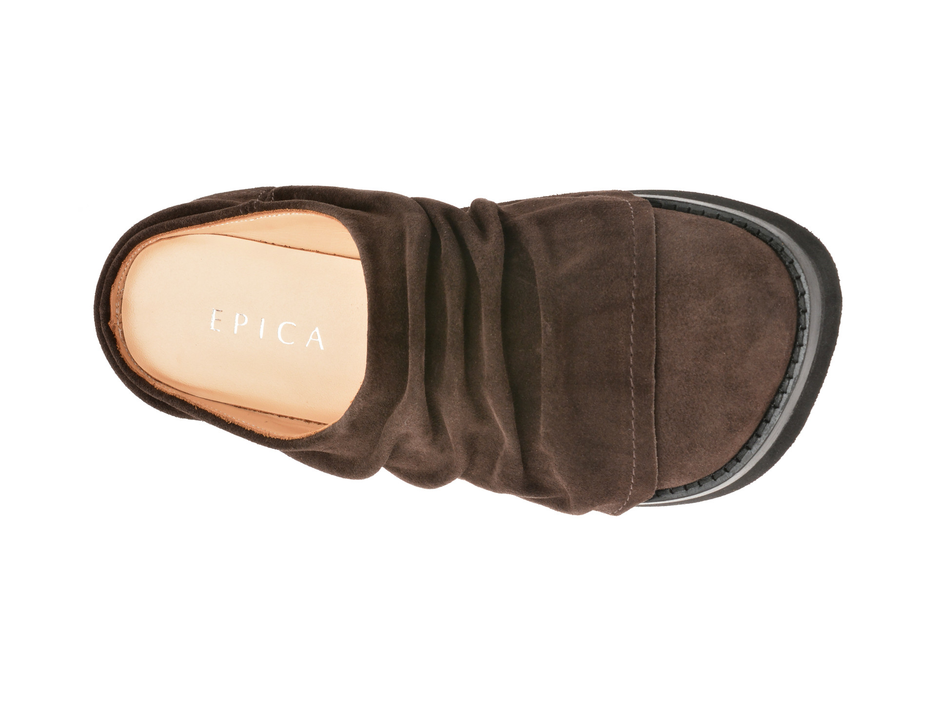 Papuci EPICA maro, 3154293, din piele intoarsa