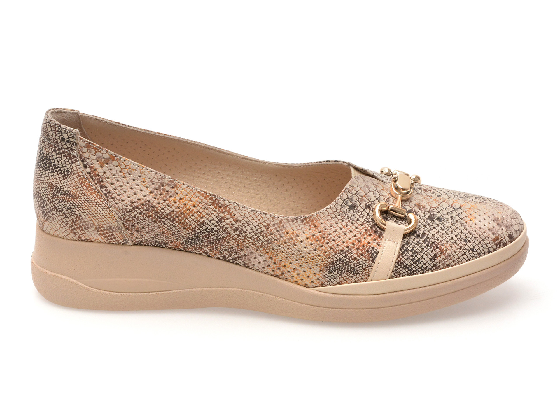 Balerini IMAGE bej, 13403, din piele naturala