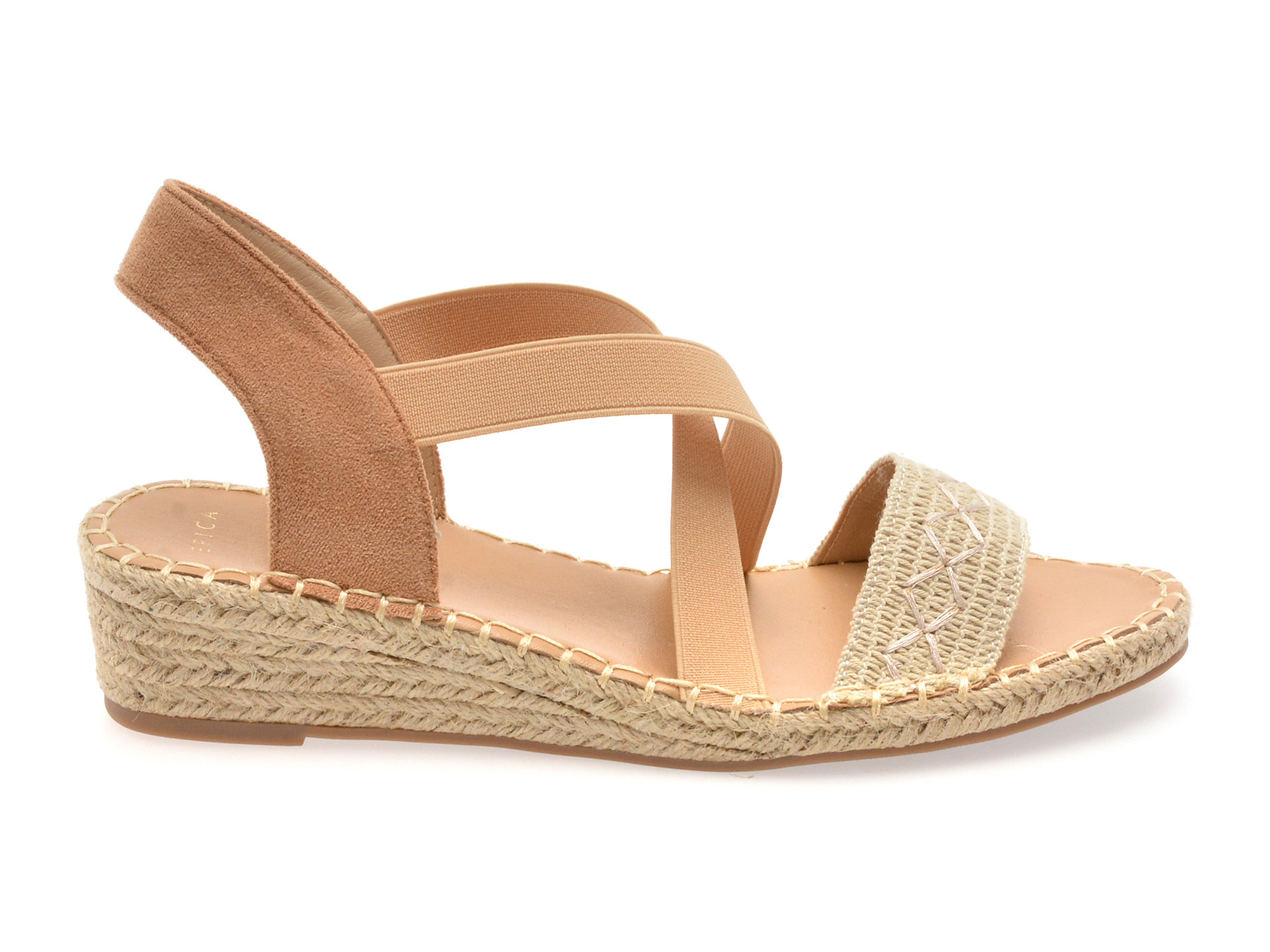 Sandale EPICA bej, 82918, din material textil