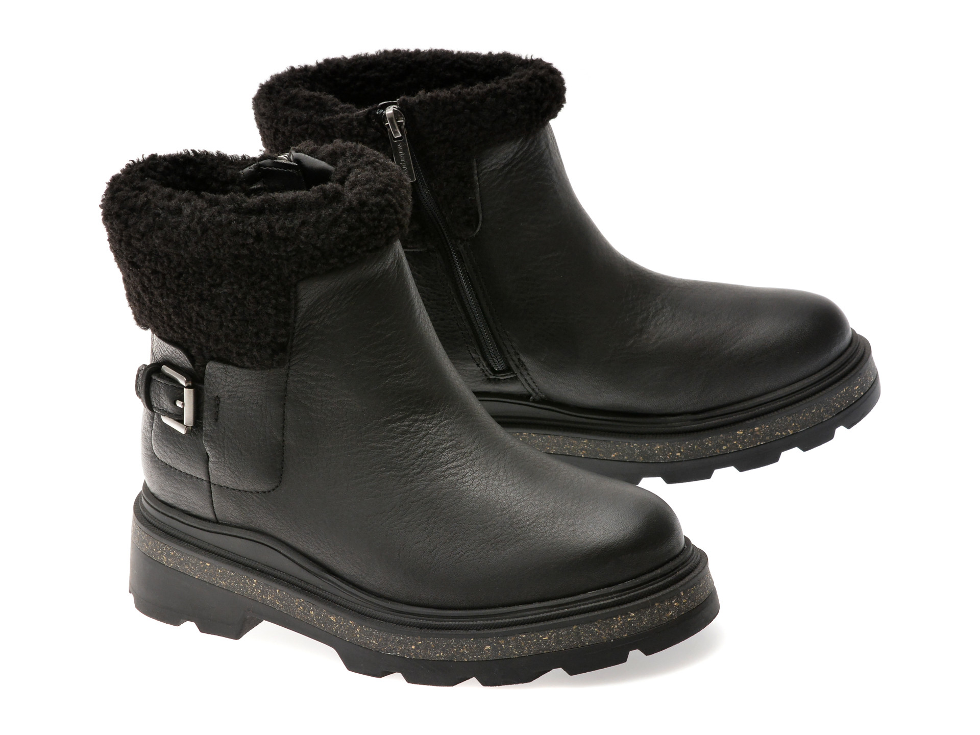 Ghete CLARKS negre,  HENCROFT MADI WP, din piele naturala