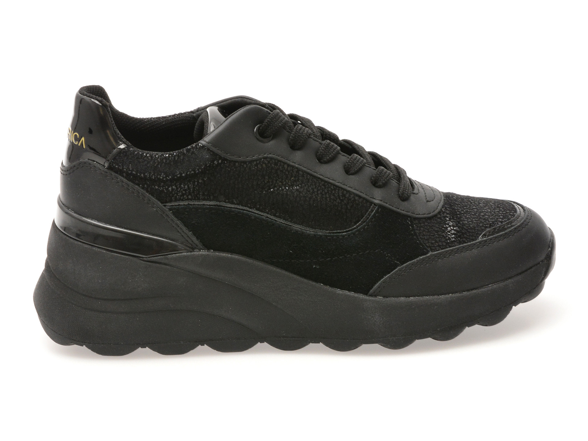 Pantofi sport GEOX negri, D45WAA, din piele naturala