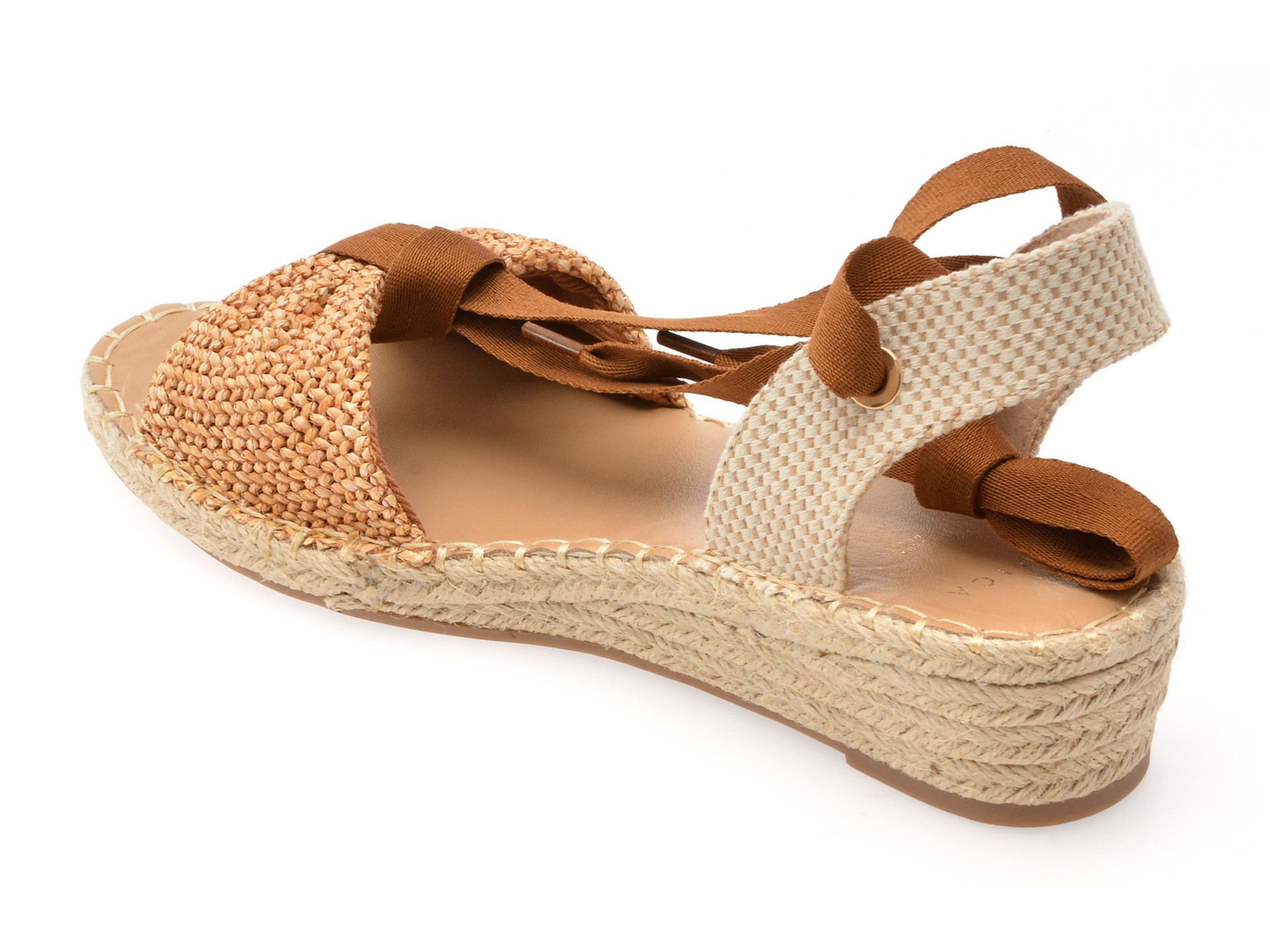 Sandale EPICA maro, 82917, din material textil