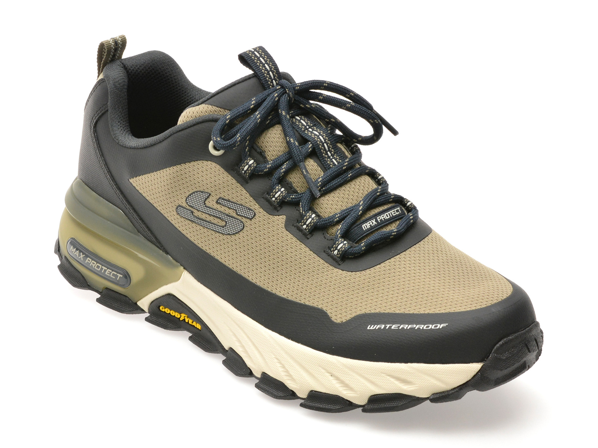 Pantofi sport SKECHERS kaki, MAX PROTECT, din material textil
