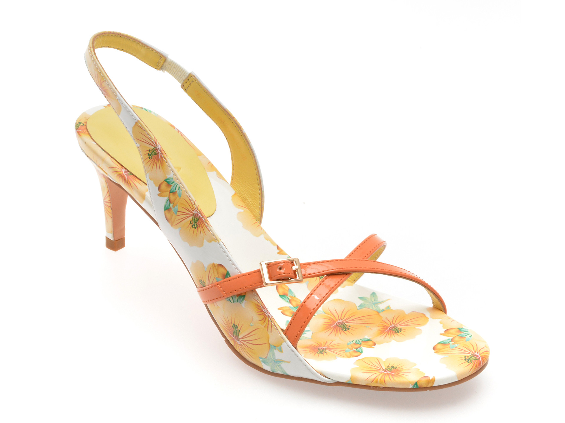 Sandale elegante epica galbene eb629 din piele naturala