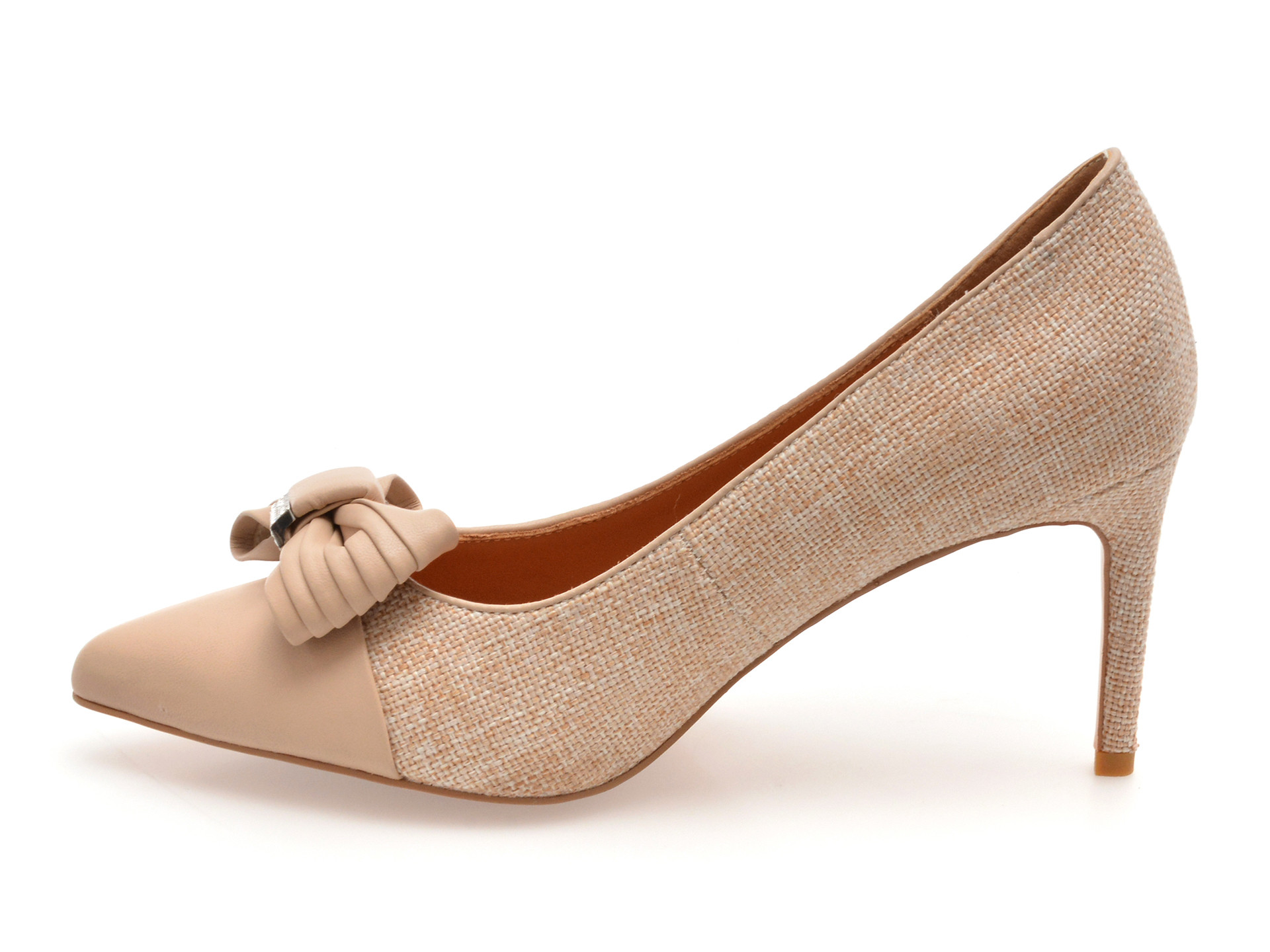 Pantofi eleganti EPICA nude, EB633, din material textil