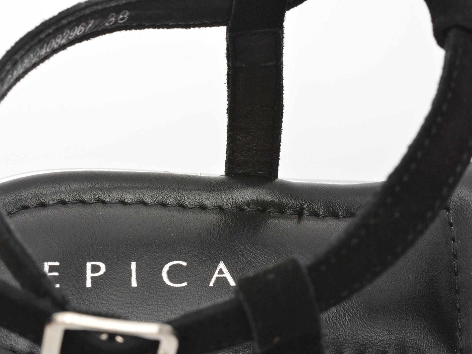 Sandale EPICA negre, 82967, din piele intoarsa