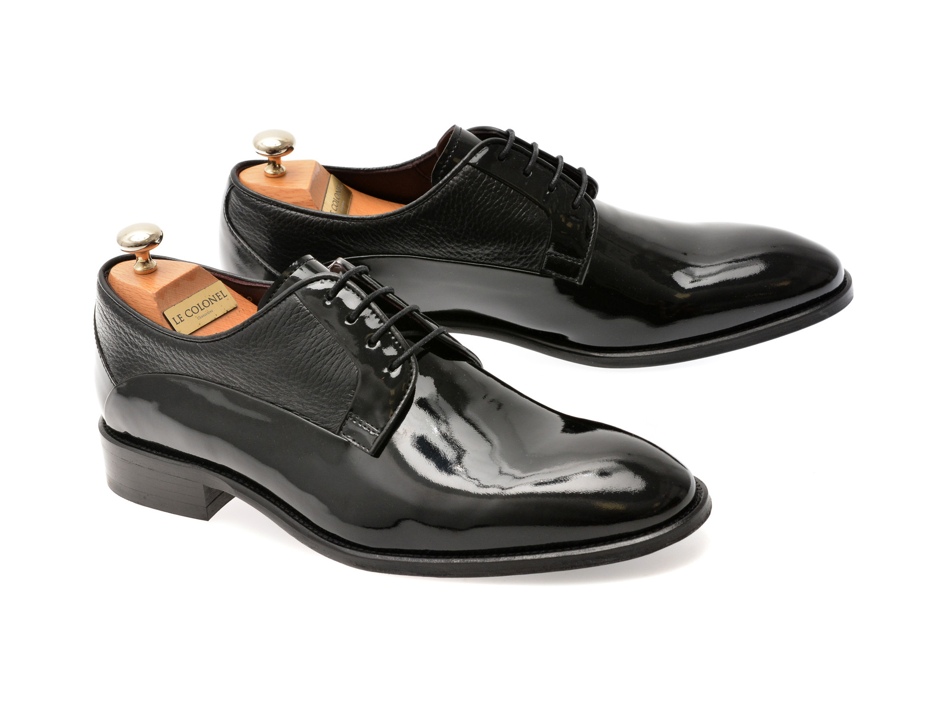 Pantofi elegante LE COLONEL negri, 49829, din piele naturala lacuita