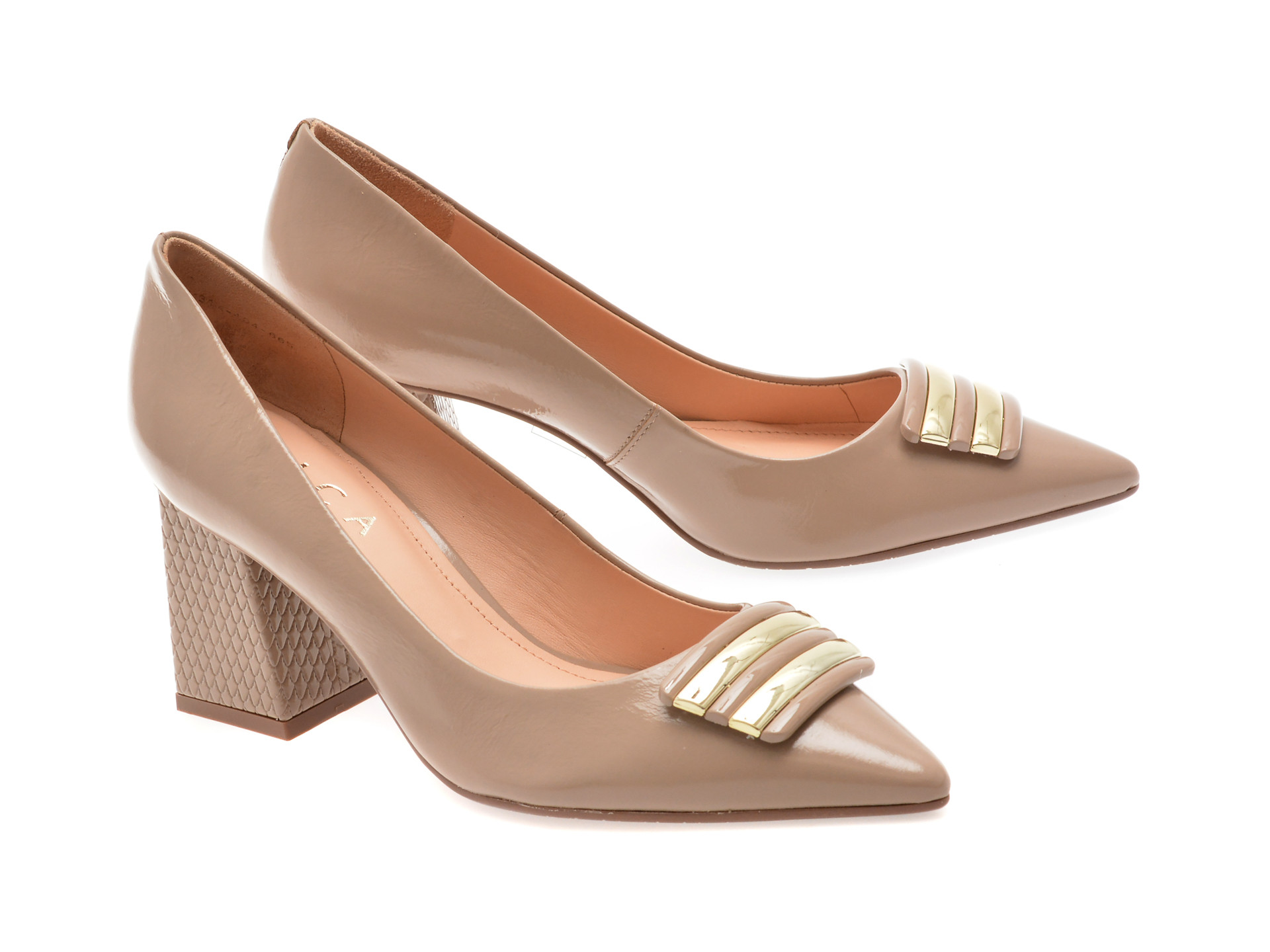 Pantofi EPICA gri, 1131665, din piele naturala lacuita