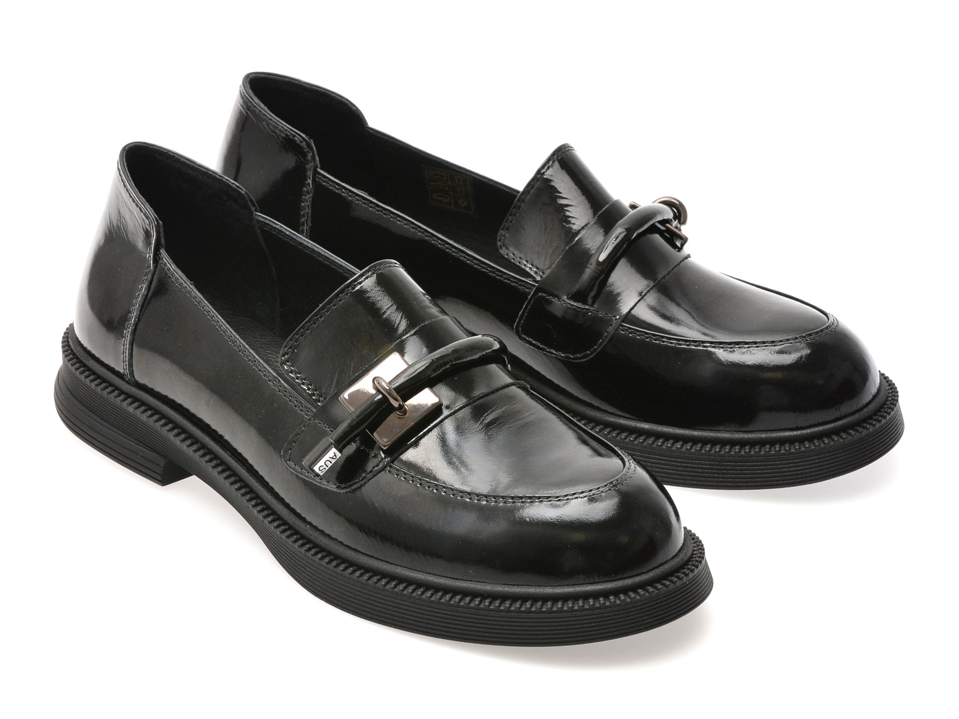 Mocasini EPICA negri, 3811400, din piele naturala lacuita