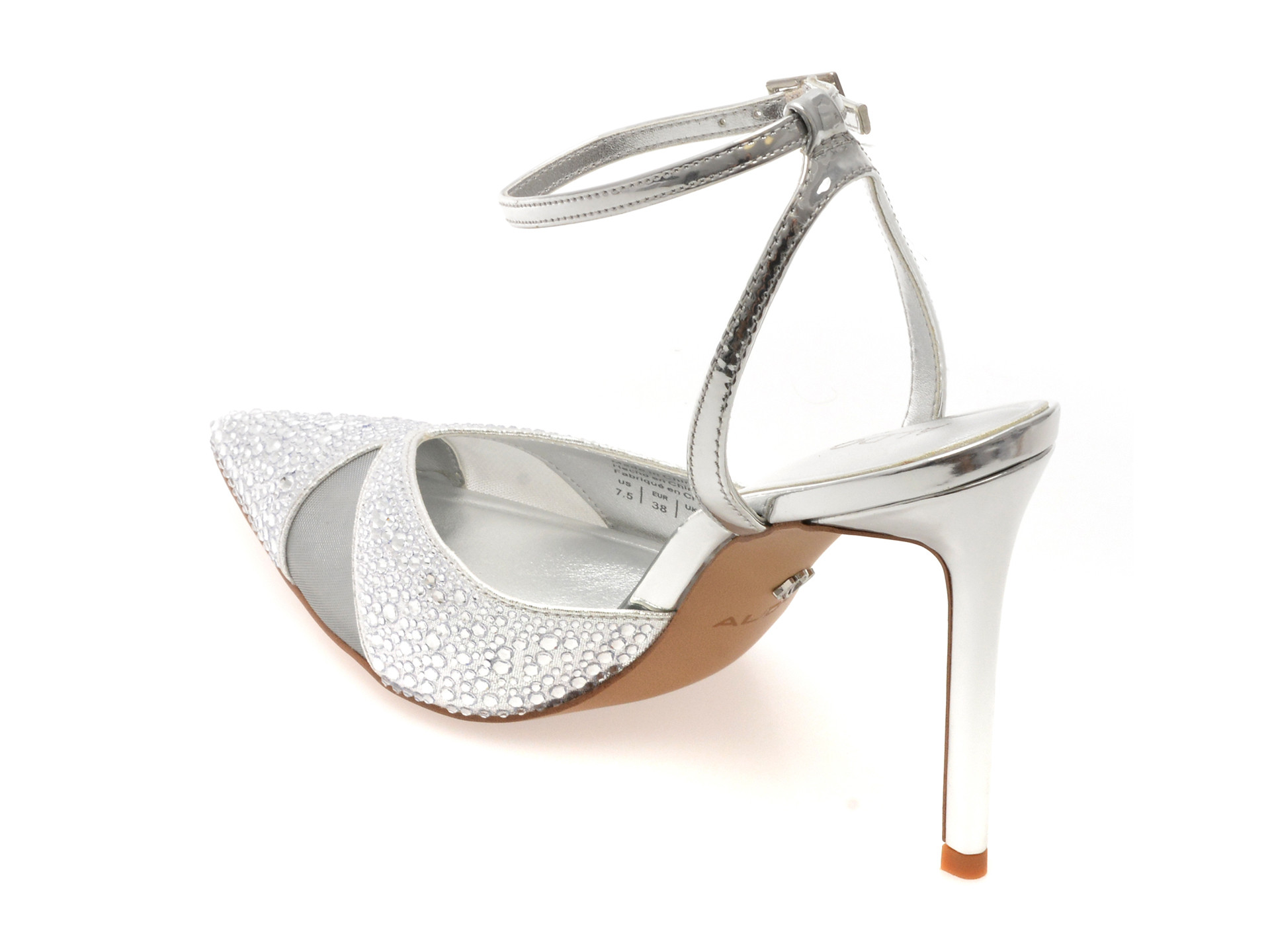 Pantofi eleganti ALDO argintii, DUNMERE 040, din piele ecologica