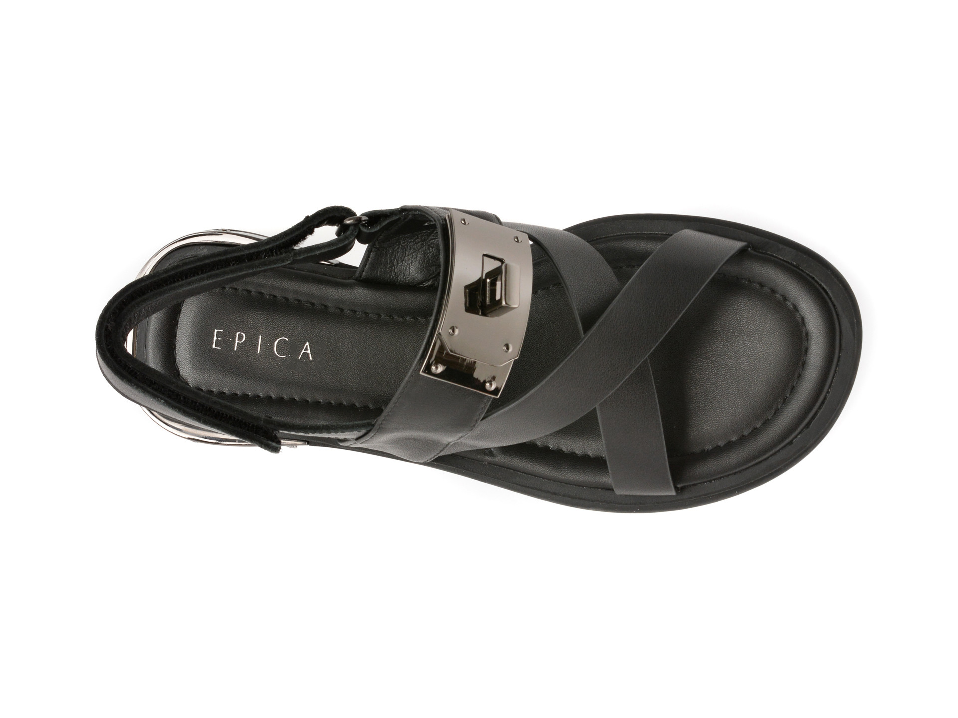 Sandale EPICA negre, V951G65, din piele naturala