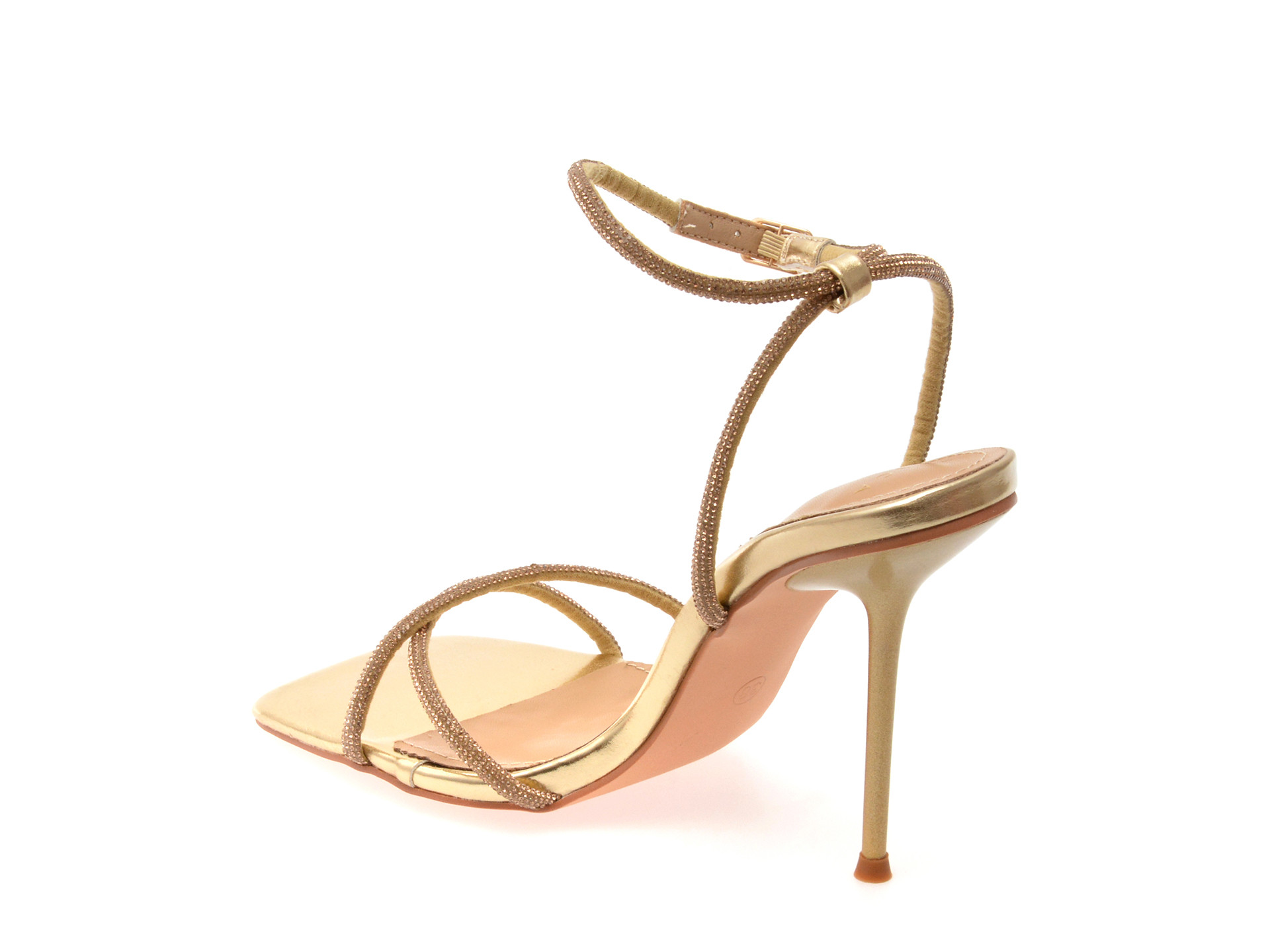 Sandale elegante EPICA aurii, 82941, din material textil