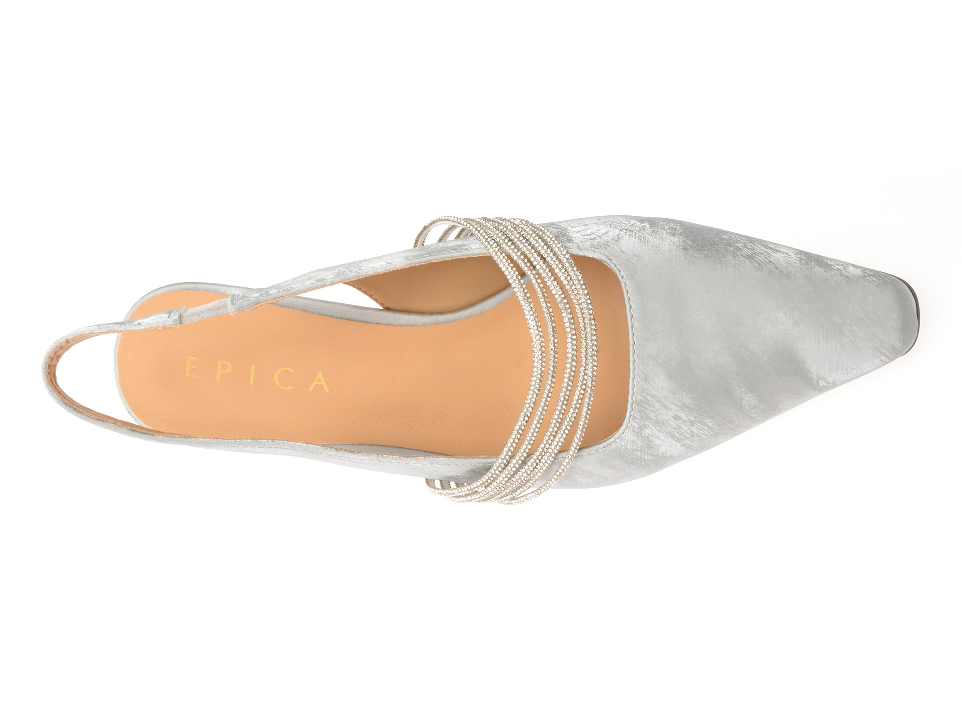 Pantofi eleganti EPICA argintii, 26V2266, din piele ecologica