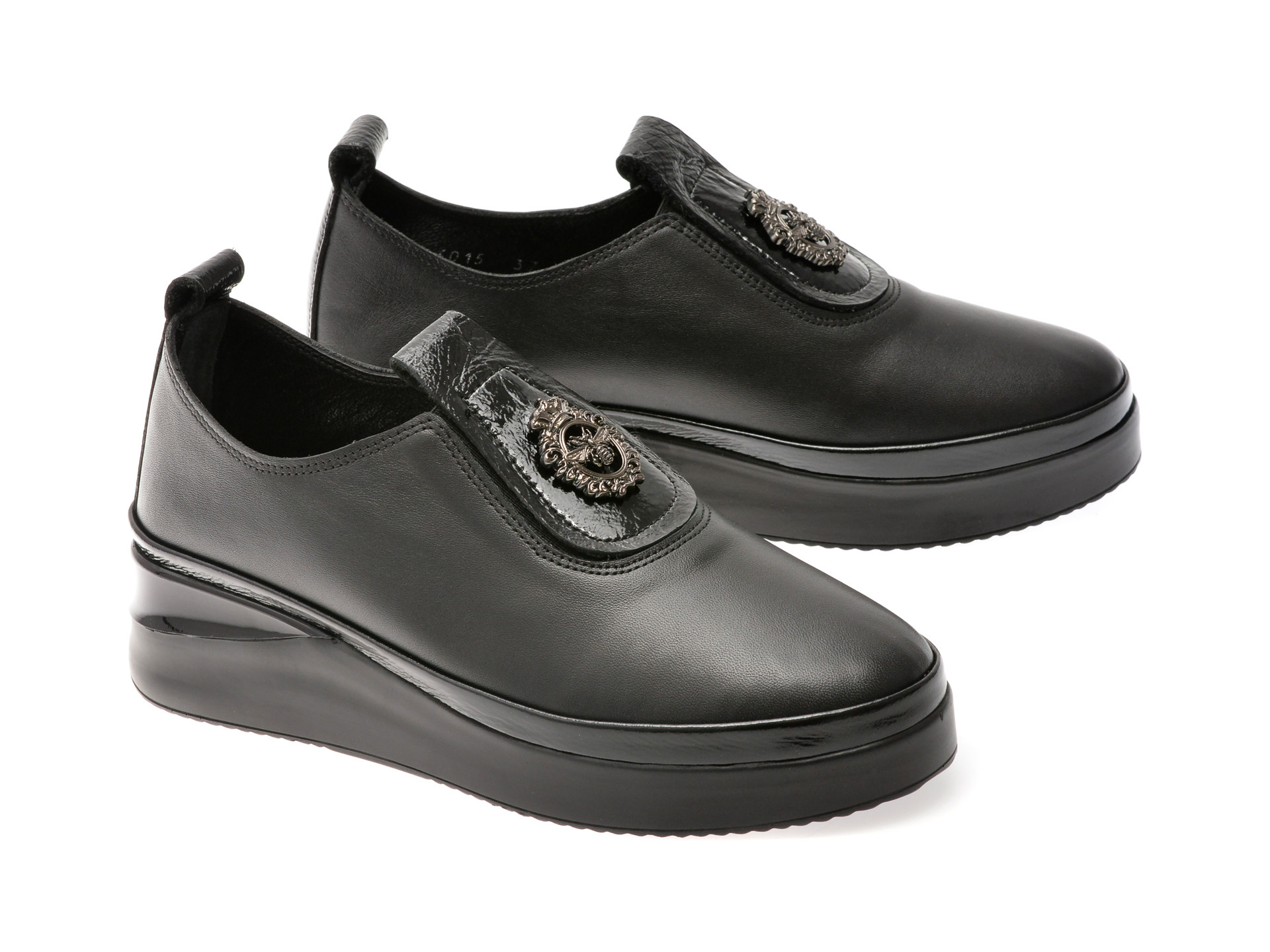 Pantofi IMAGE negri, 1066015, din piele naturala