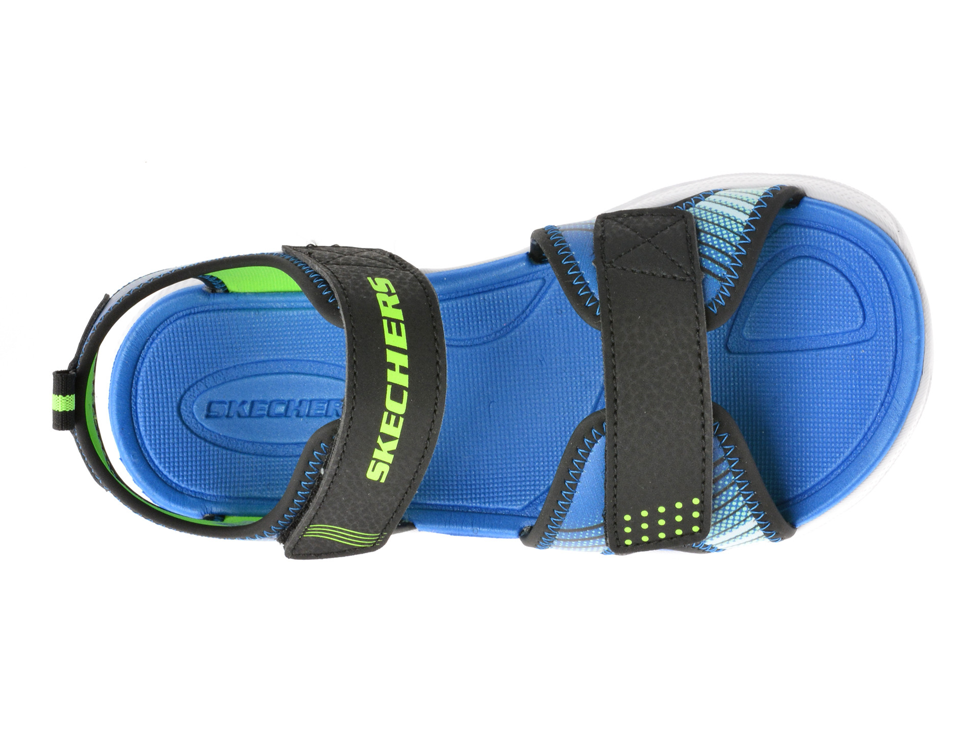 Sandale SKECHERS negre, MICROSPEC-SPLASH, din piele ecologica