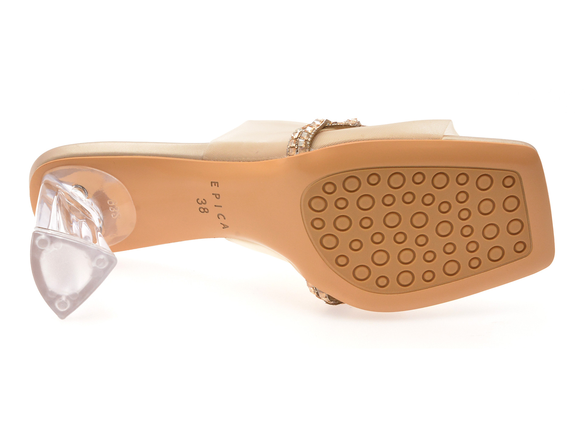 Papuci EPICA aurii, 310088, din piele ecologica