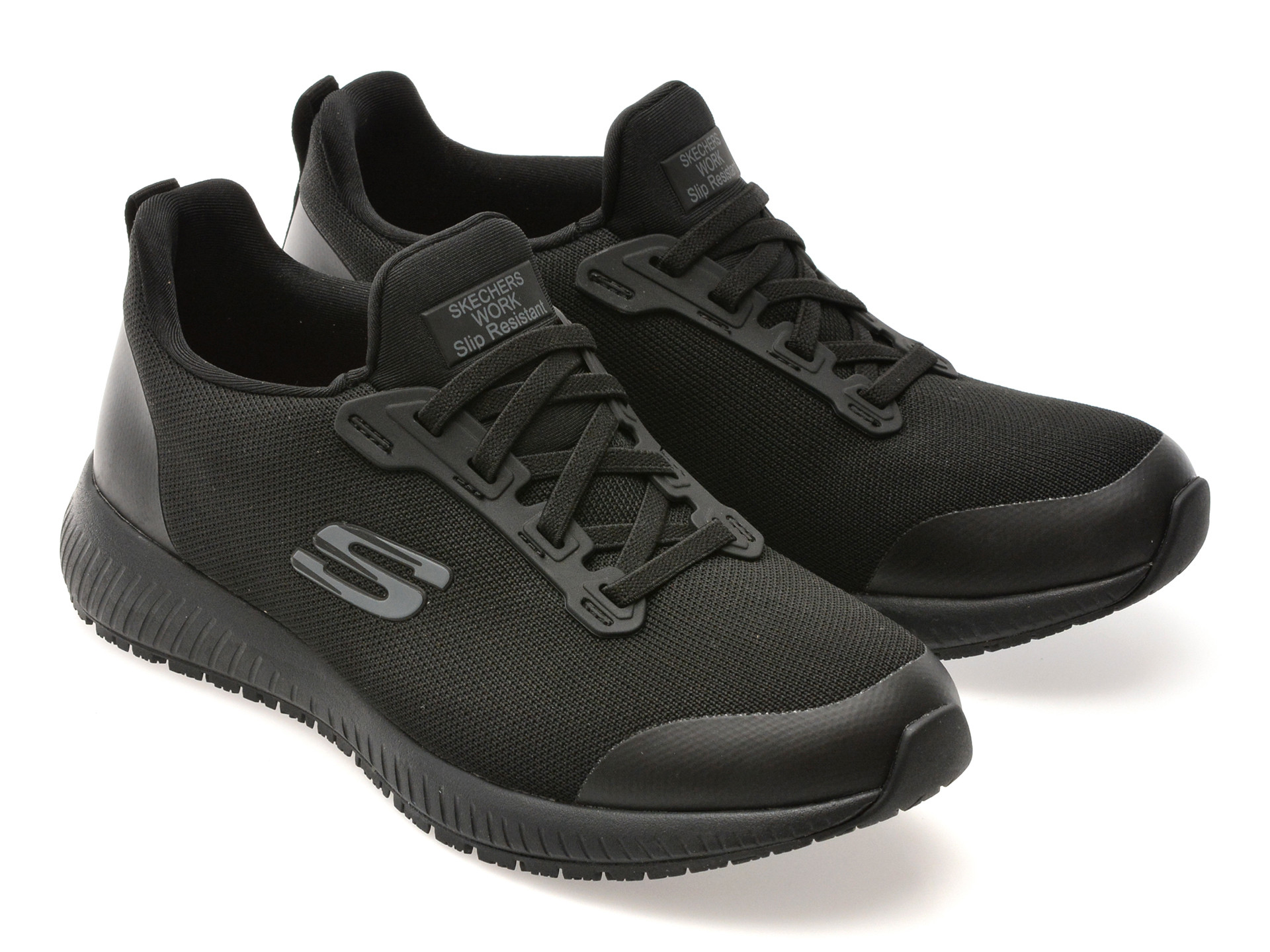 Pantofi sport SKECHERS negri, SQUAD SR, din material textil