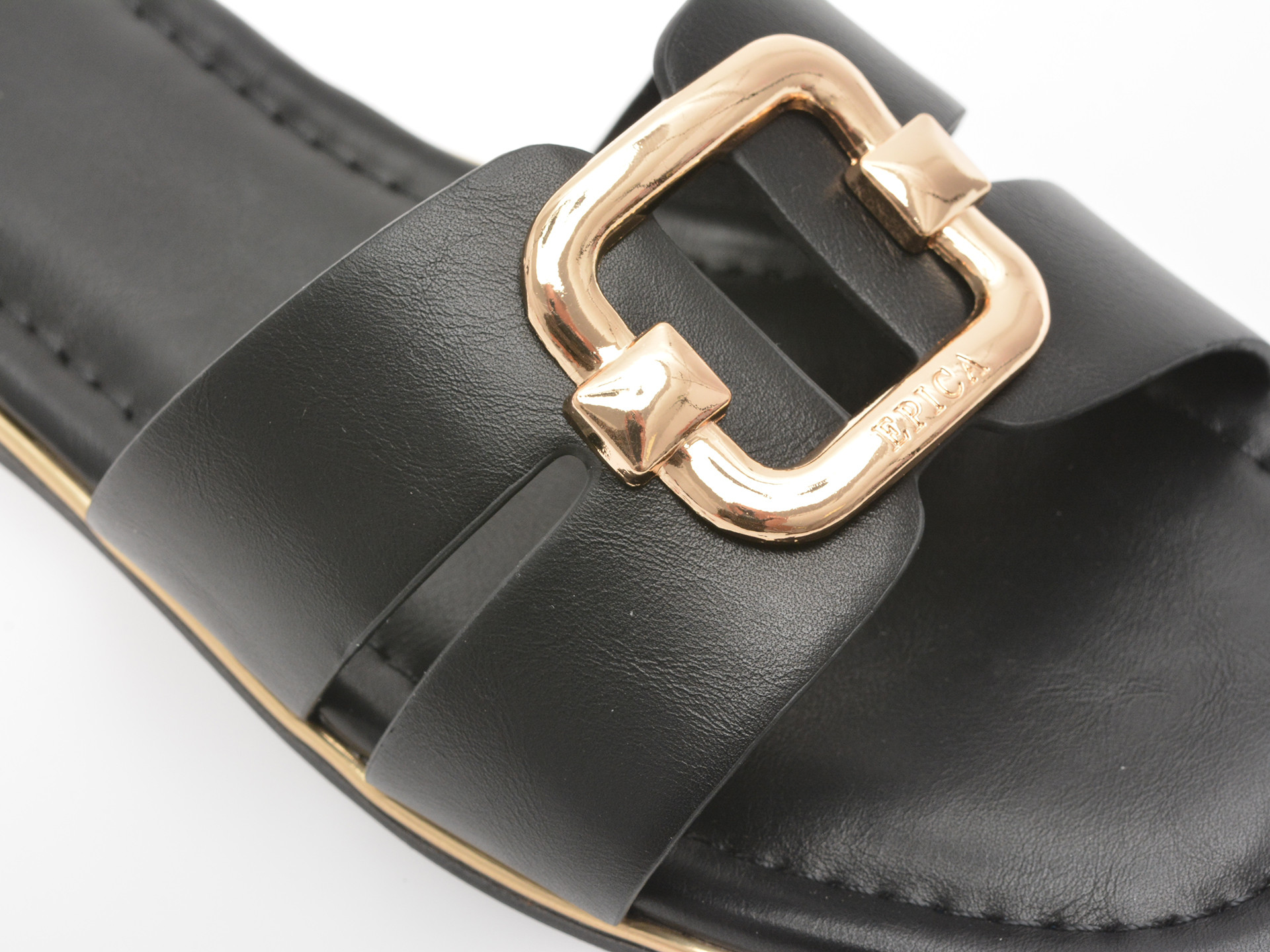 Papuci EPICA negri, 82955, din piele ecologica