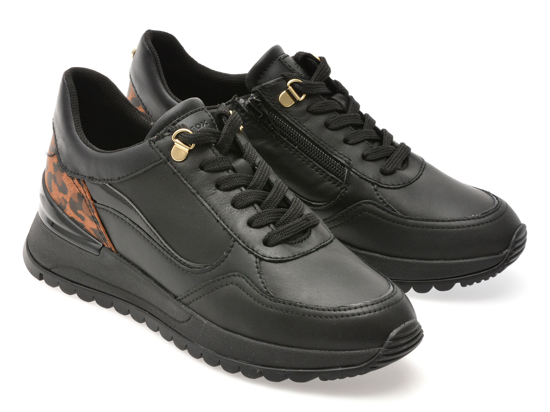 Pantofi sport GEOX negri, D5600A, din piele naturala