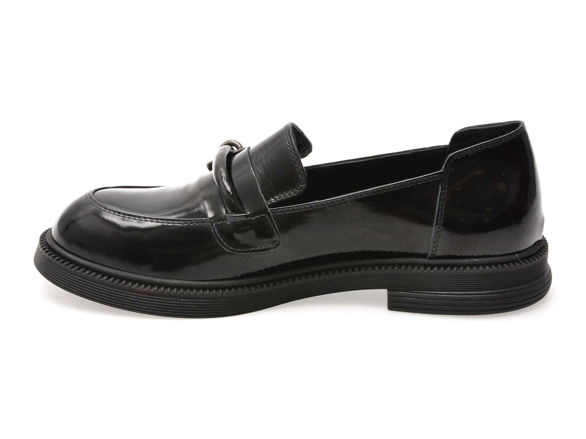 Mocasini EPICA negri, 3811400, din piele naturala lacuita