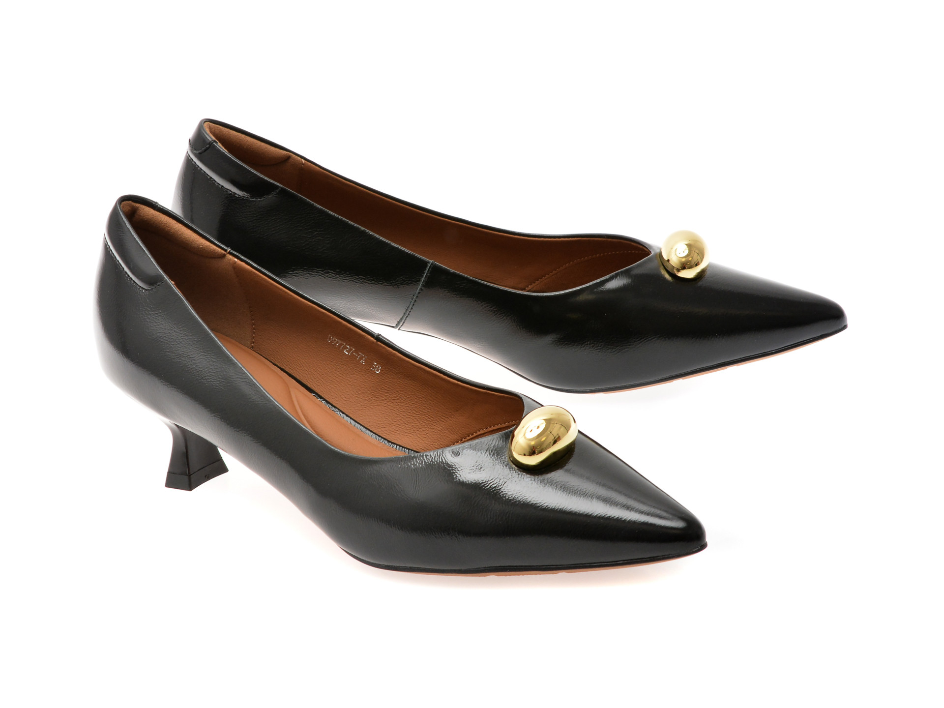 Pantofi eleganti EPICA negri, D97727, din piele naturala